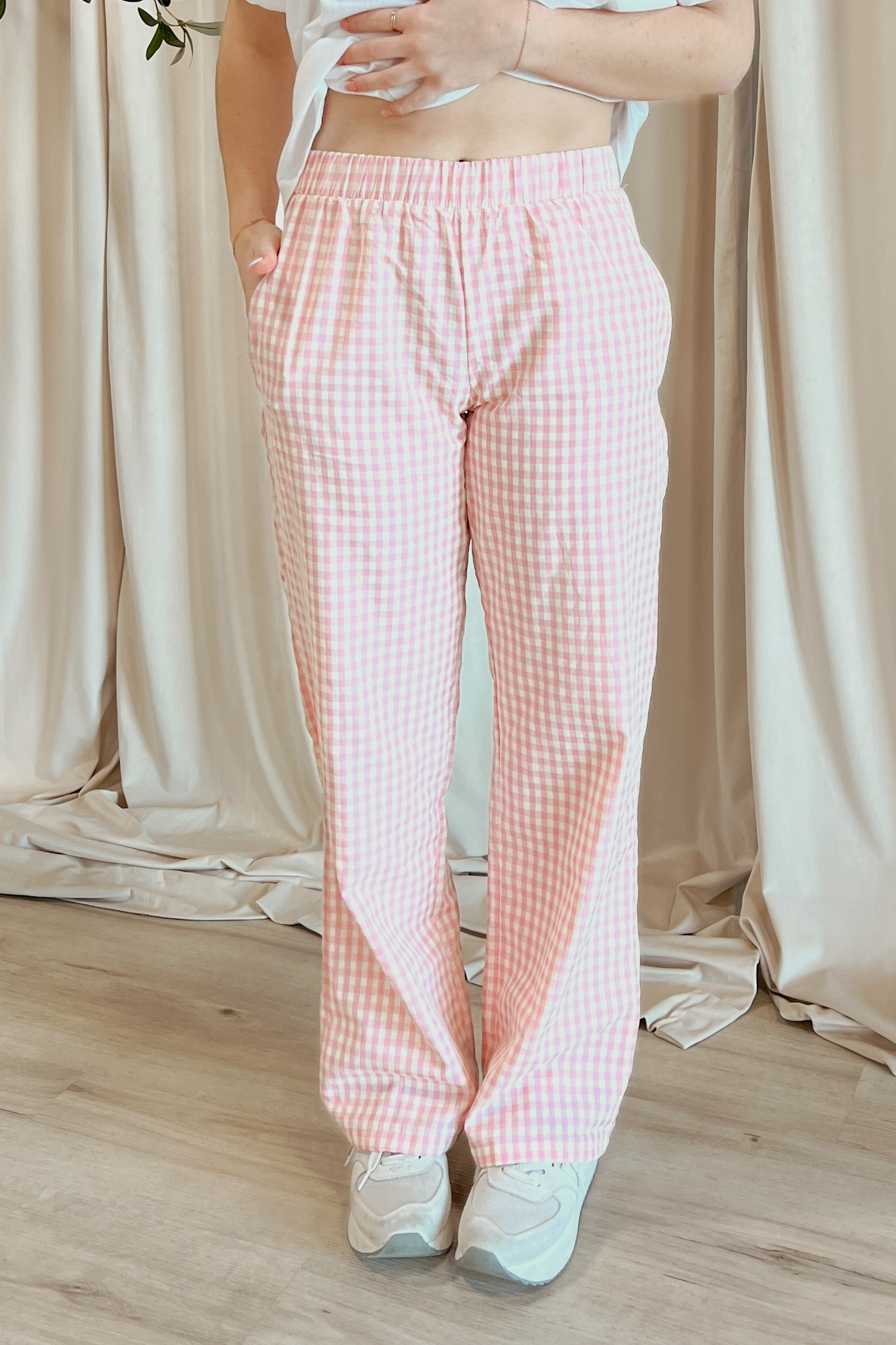 Maggie Gingham Pants | Pink