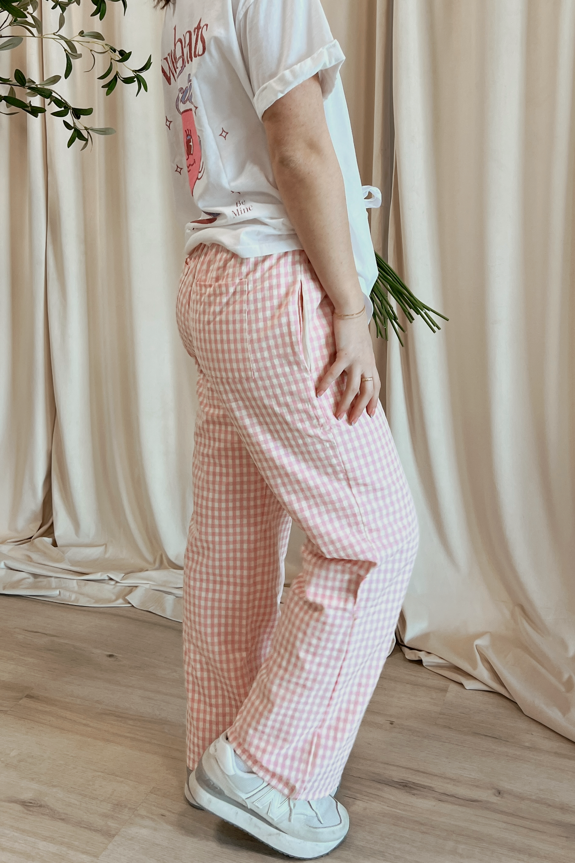 Maggie Gingham Pants | Pink