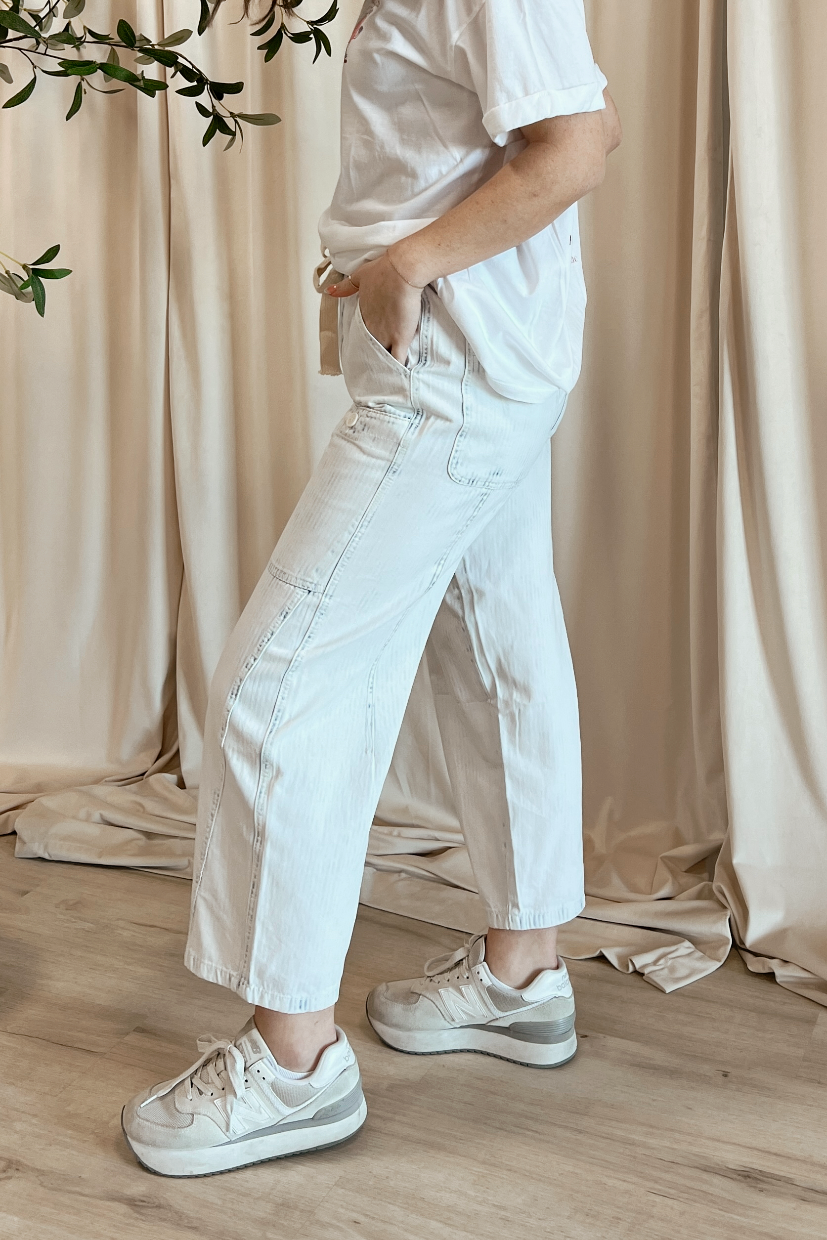 Pinstripe Barrel Pants