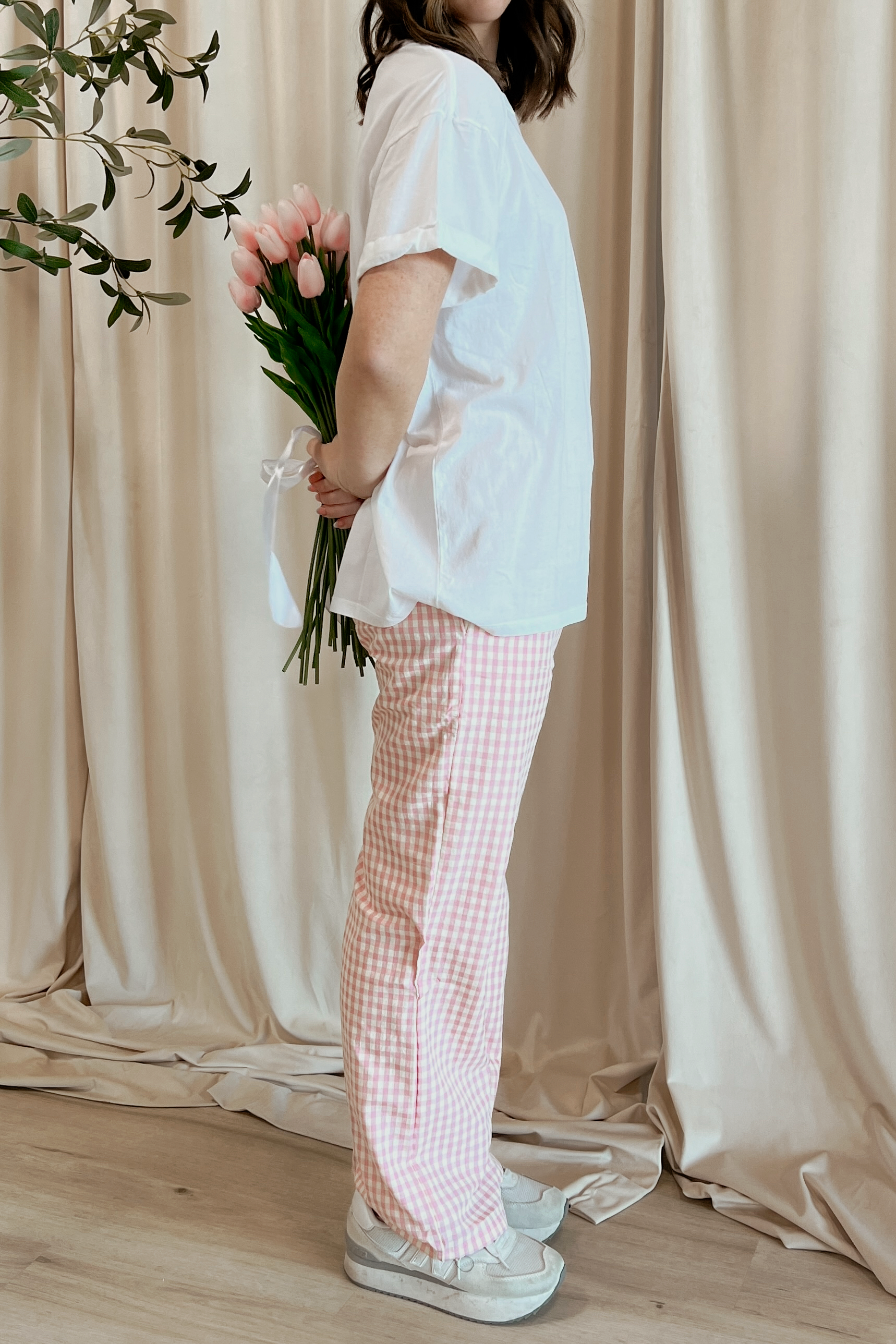 Maggie Gingham Pants | Pink