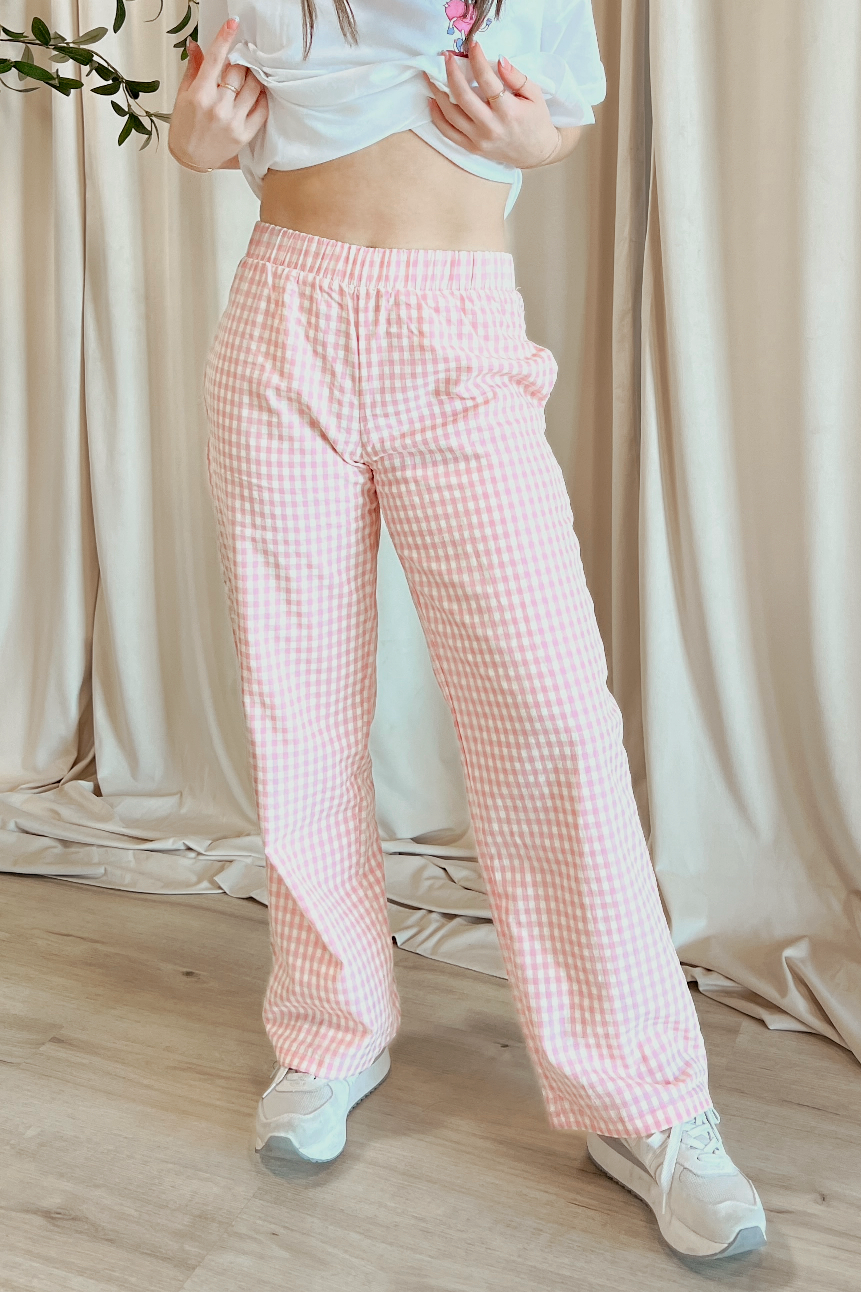 Maggie Gingham Pants | Pink