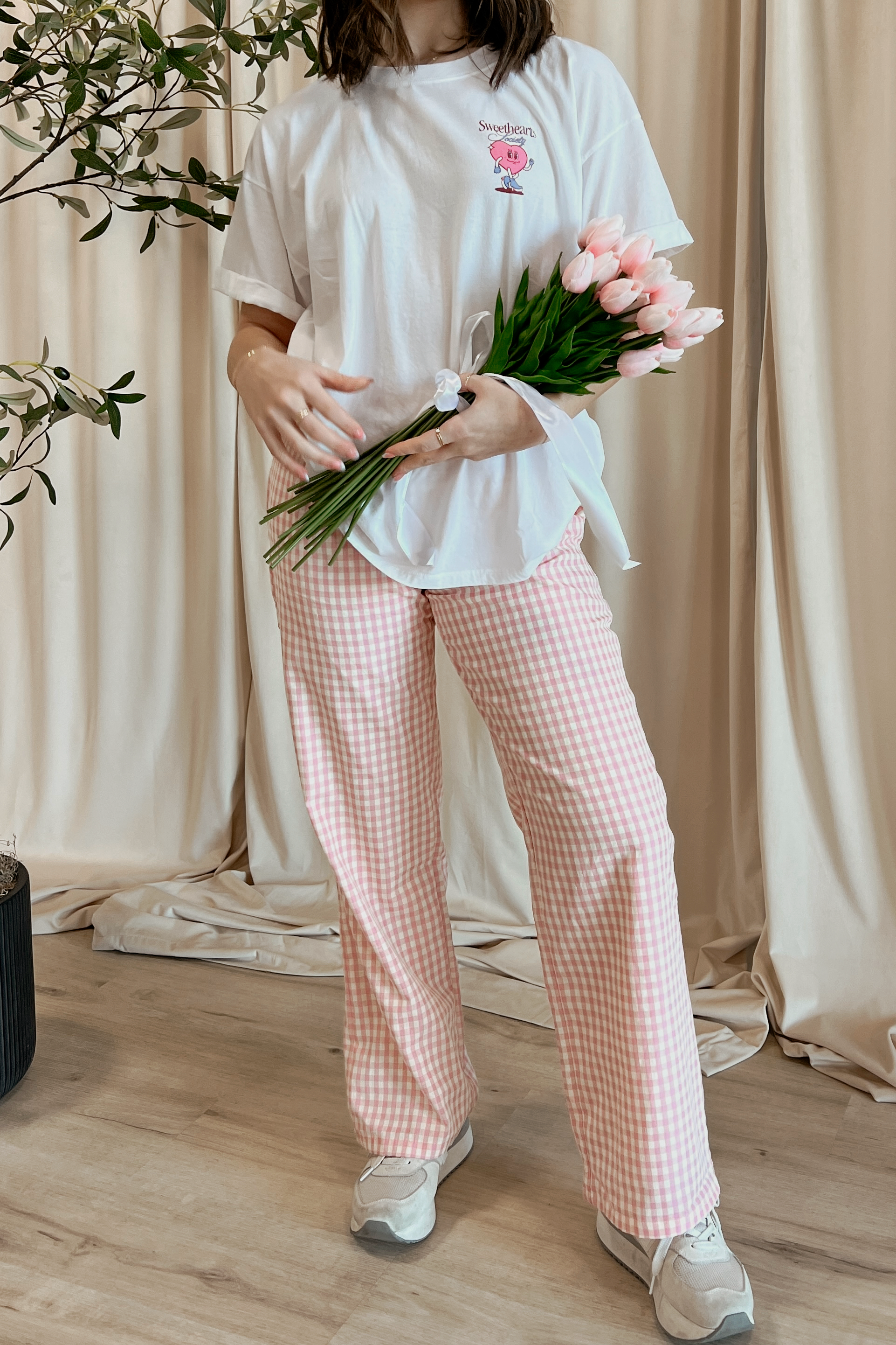 Maggie Gingham Pants | Pink