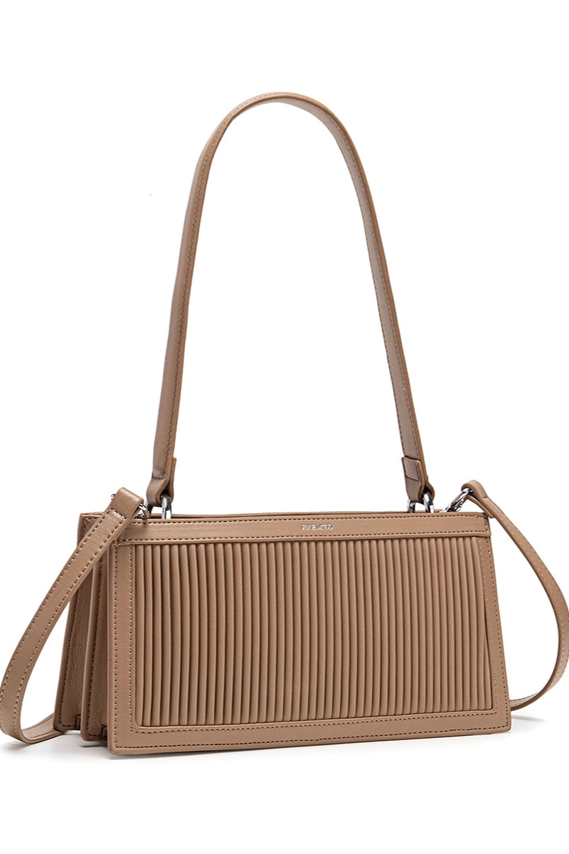 Abigail Clutch | Sand Pleated