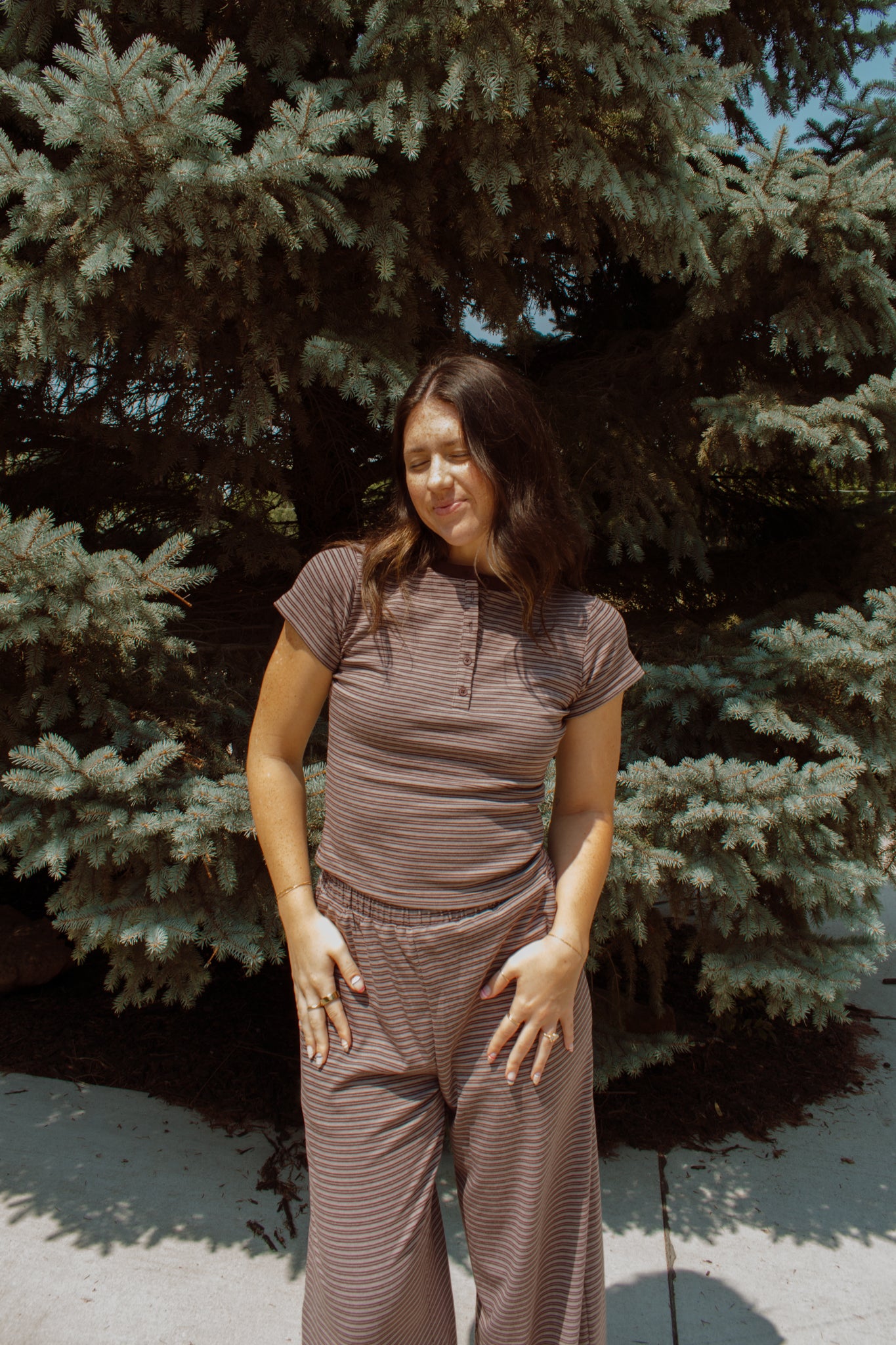 Merlot Striped Tee