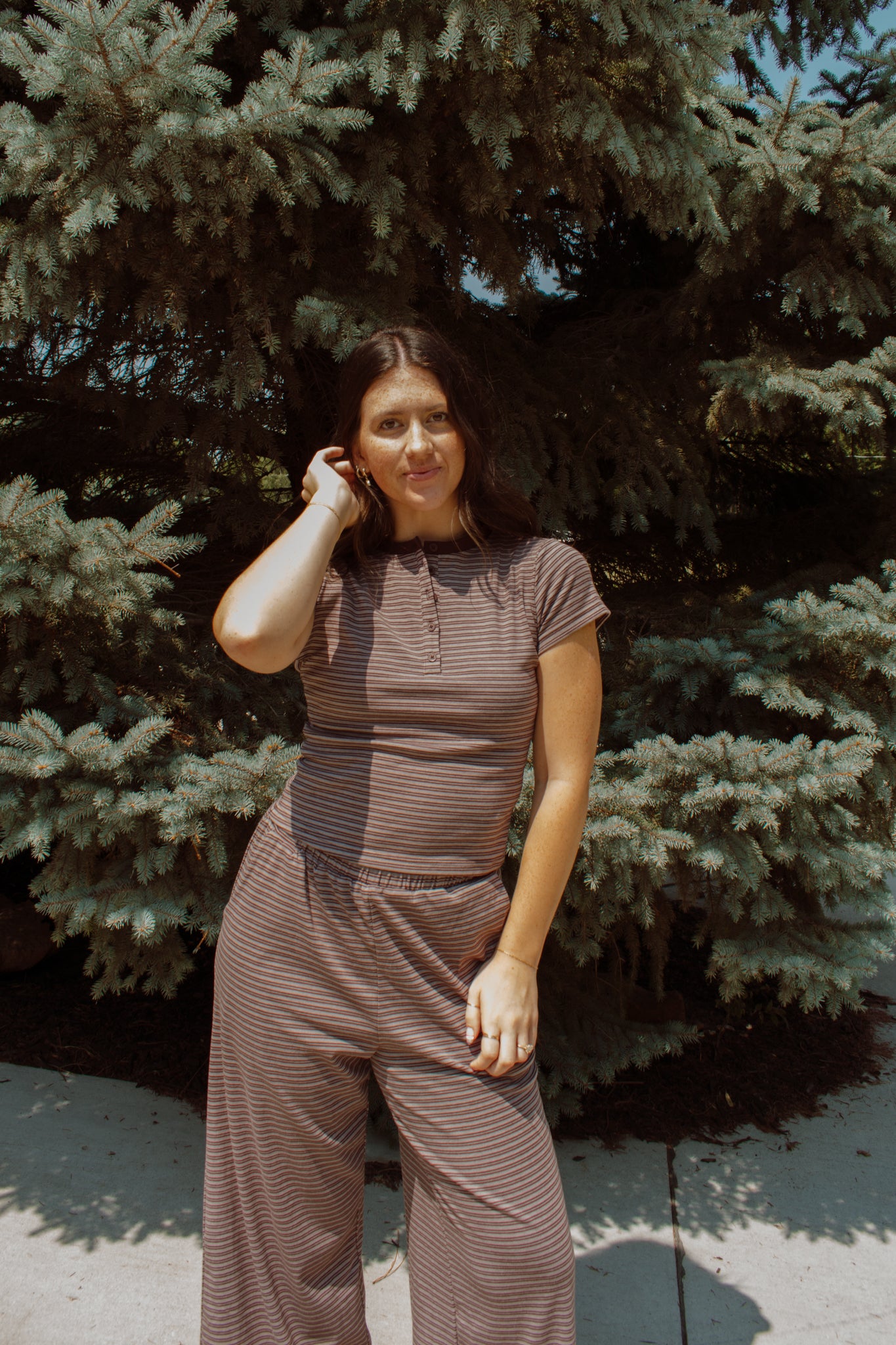 Merlot Striped Tee