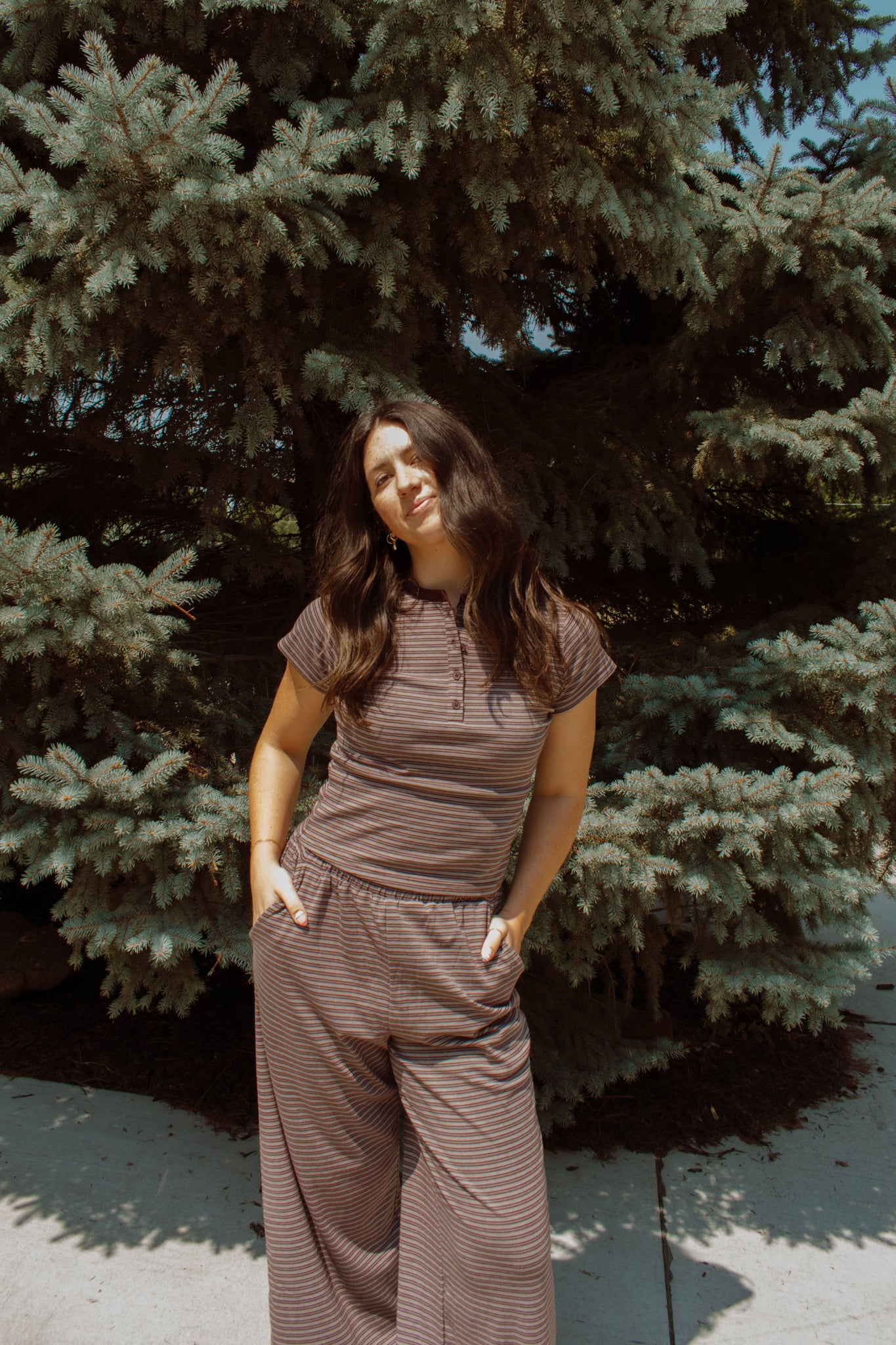 Merlot Striped Tee