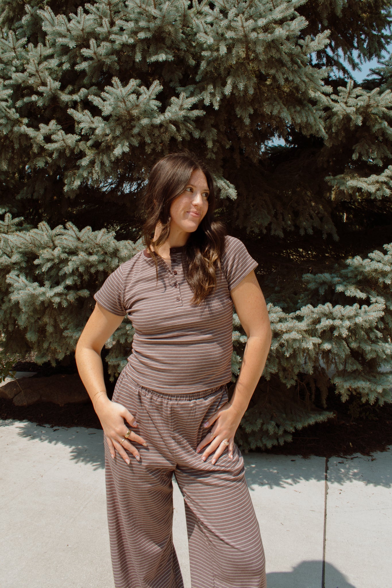 Merlot Striped Tee