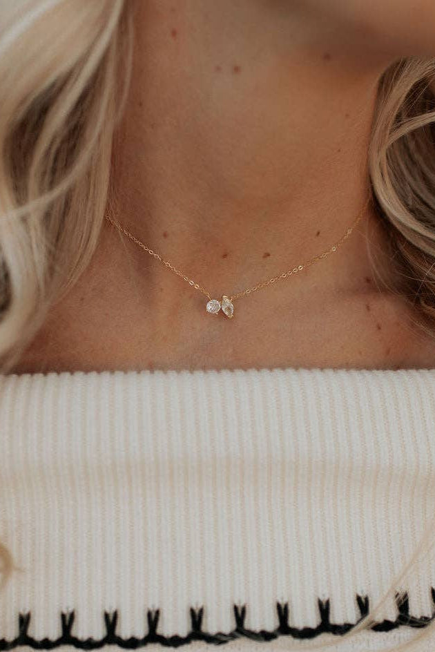 Sloane Two Stone Diamond Necklace