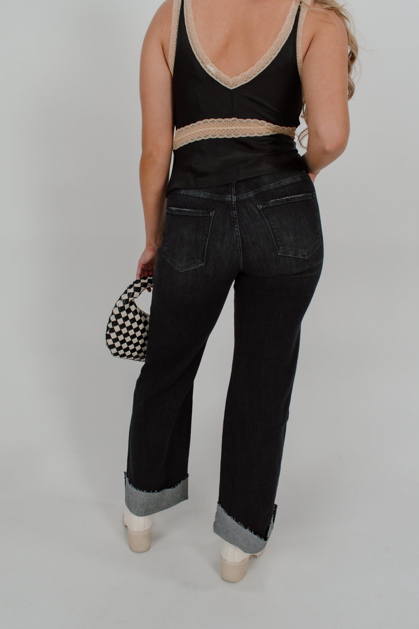 Grey Wash Cuffed Jeans