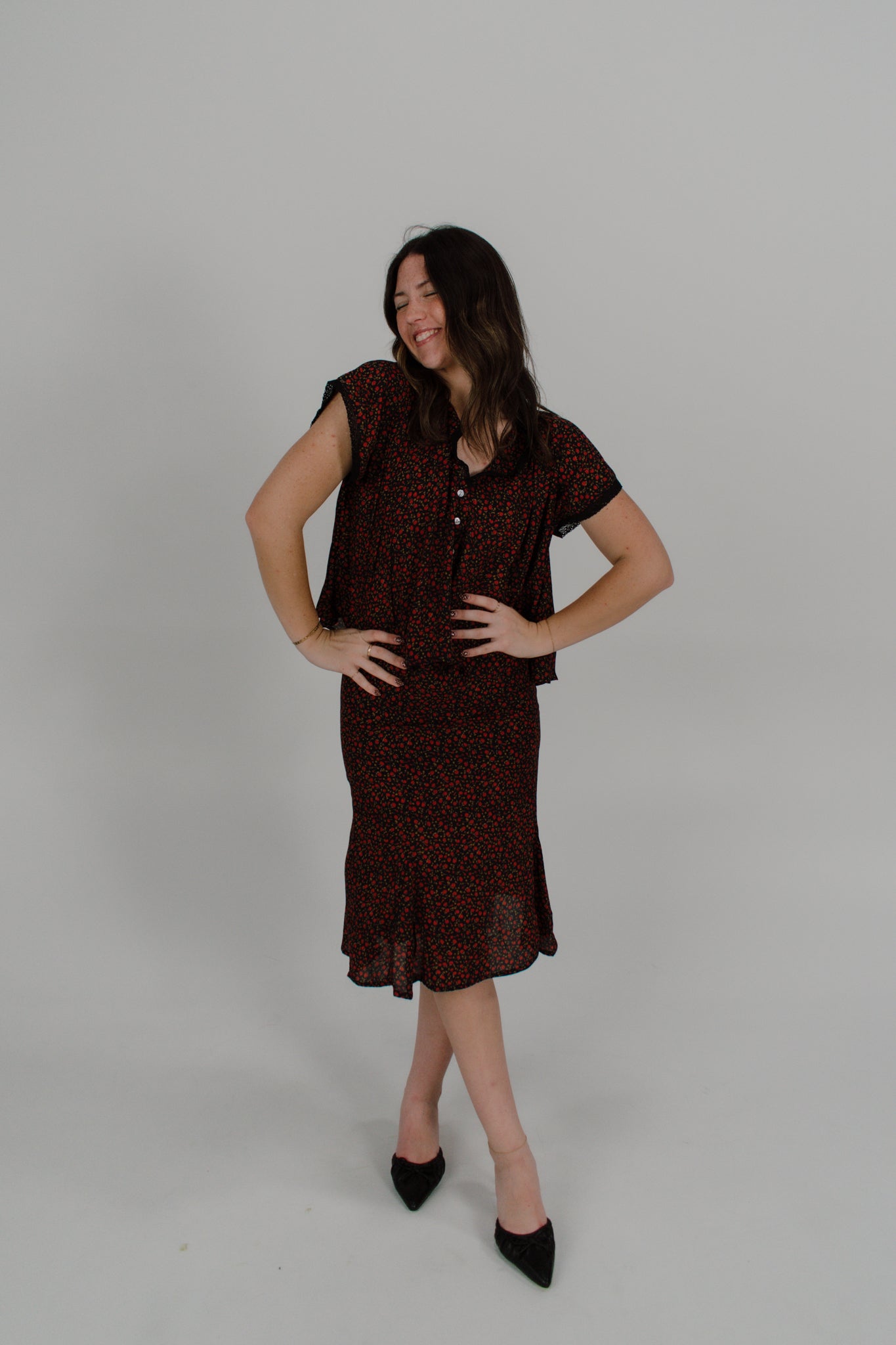 Rose Garden Midi Skirt