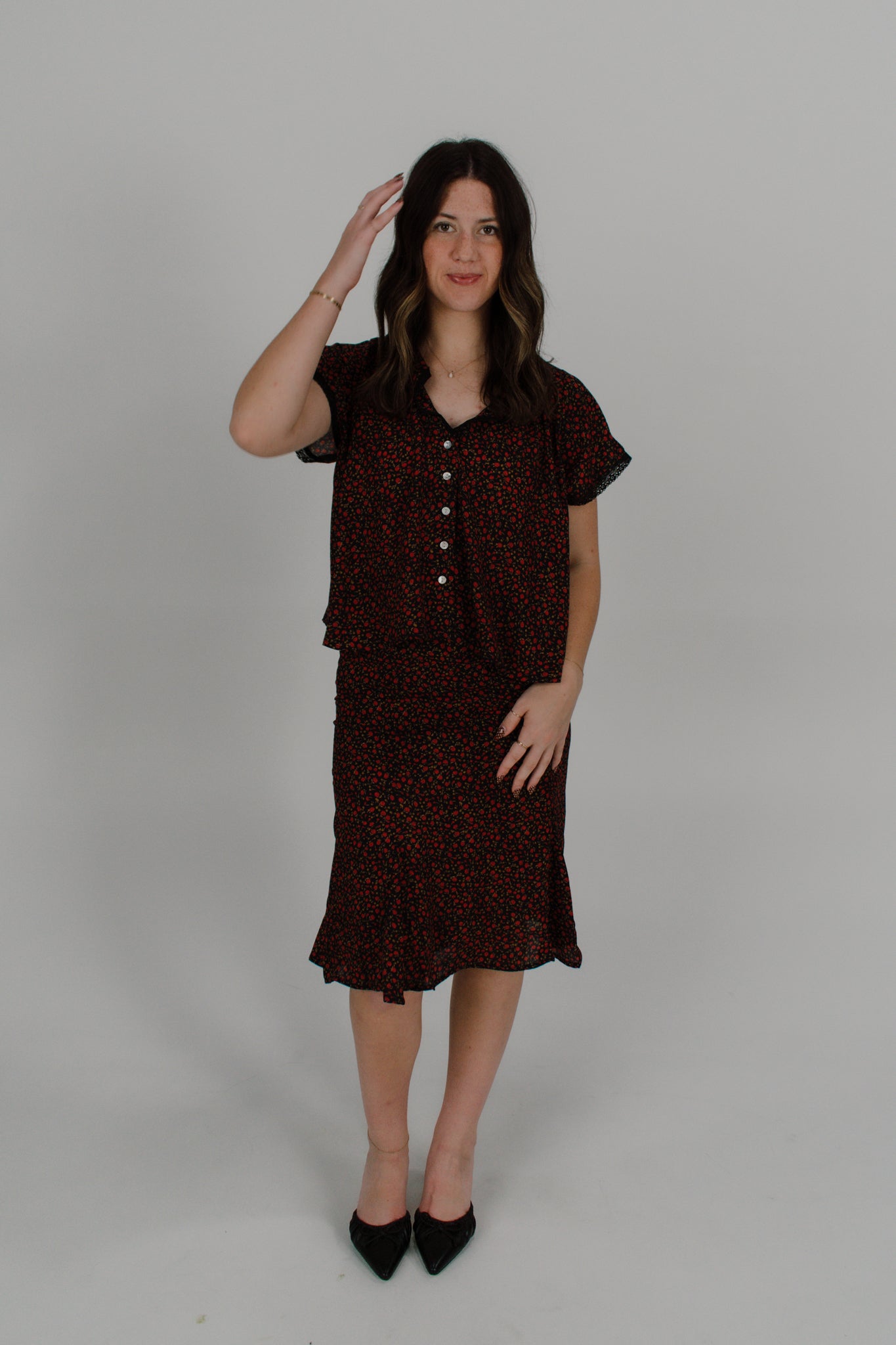 Rose Garden Midi Skirt