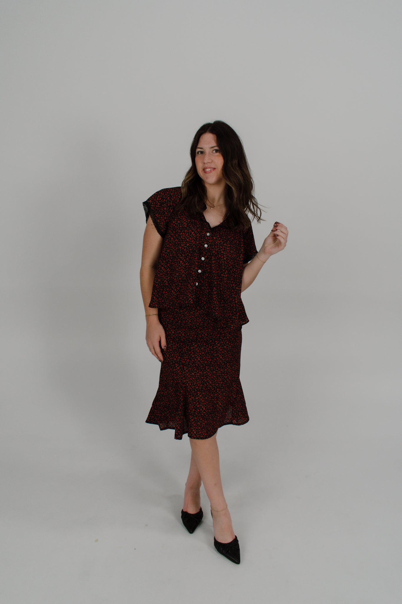 Rose Garden Midi Skirt