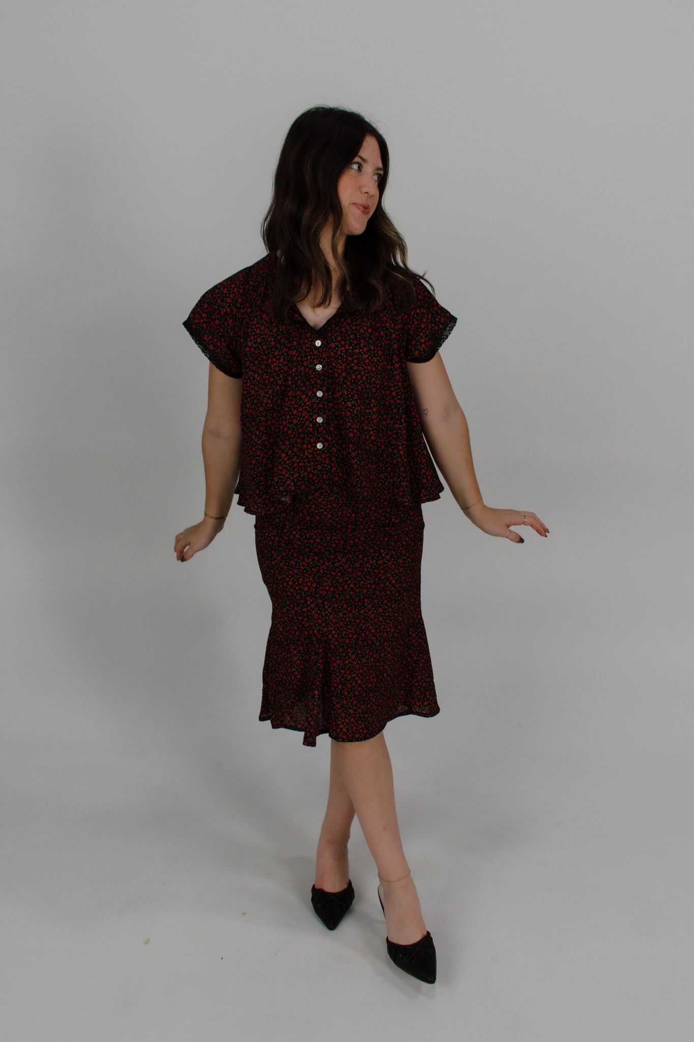 Rose Garden Midi Skirt