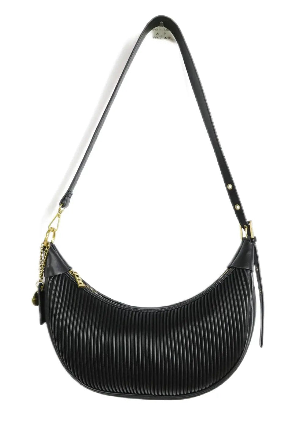 Crescent Pleated Bag | Black