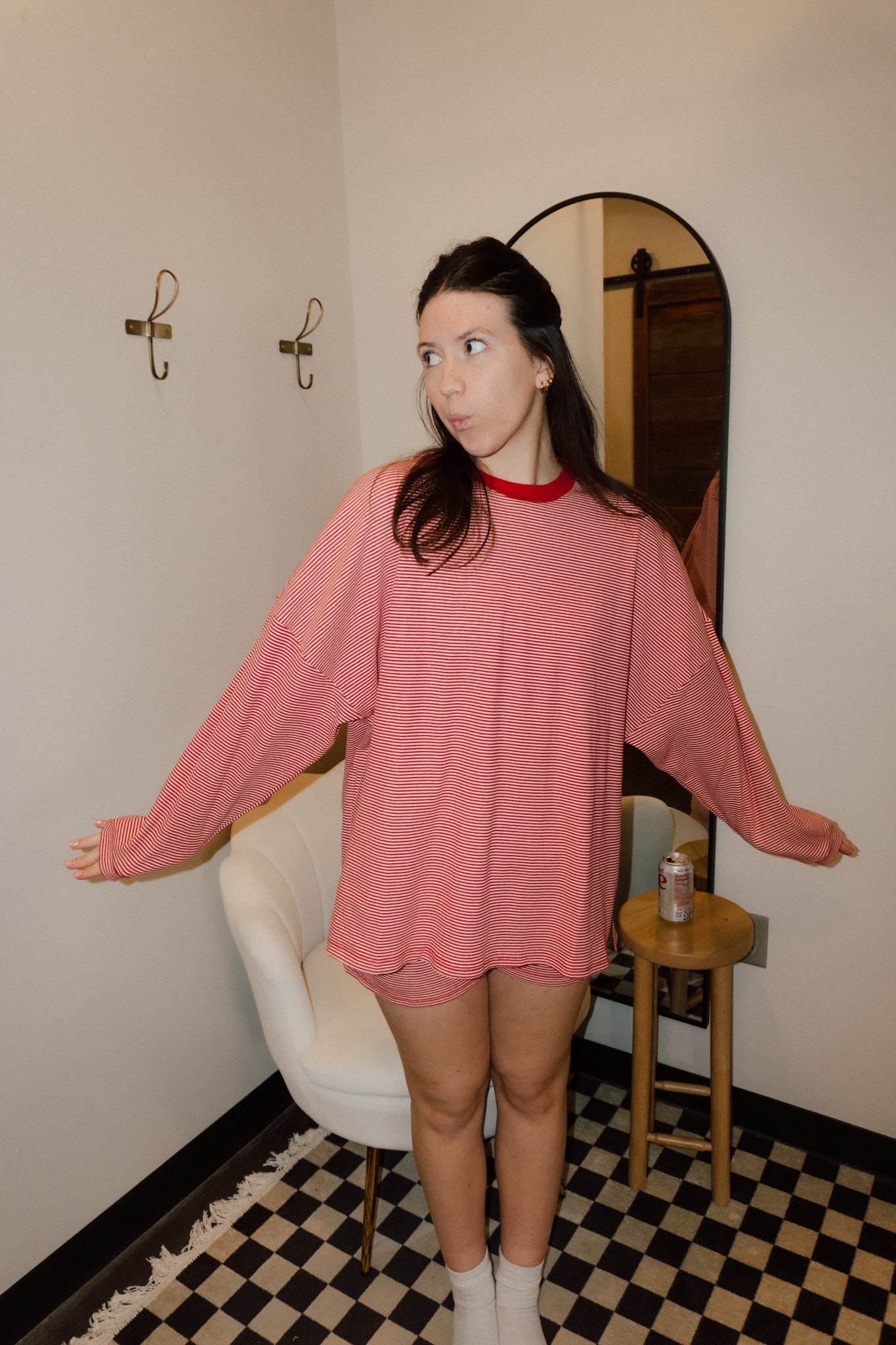 Cozied Up Crew | Red + White