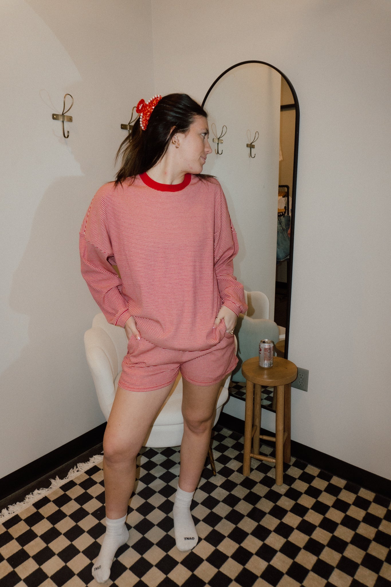 Cozied Up Crew | Red + White