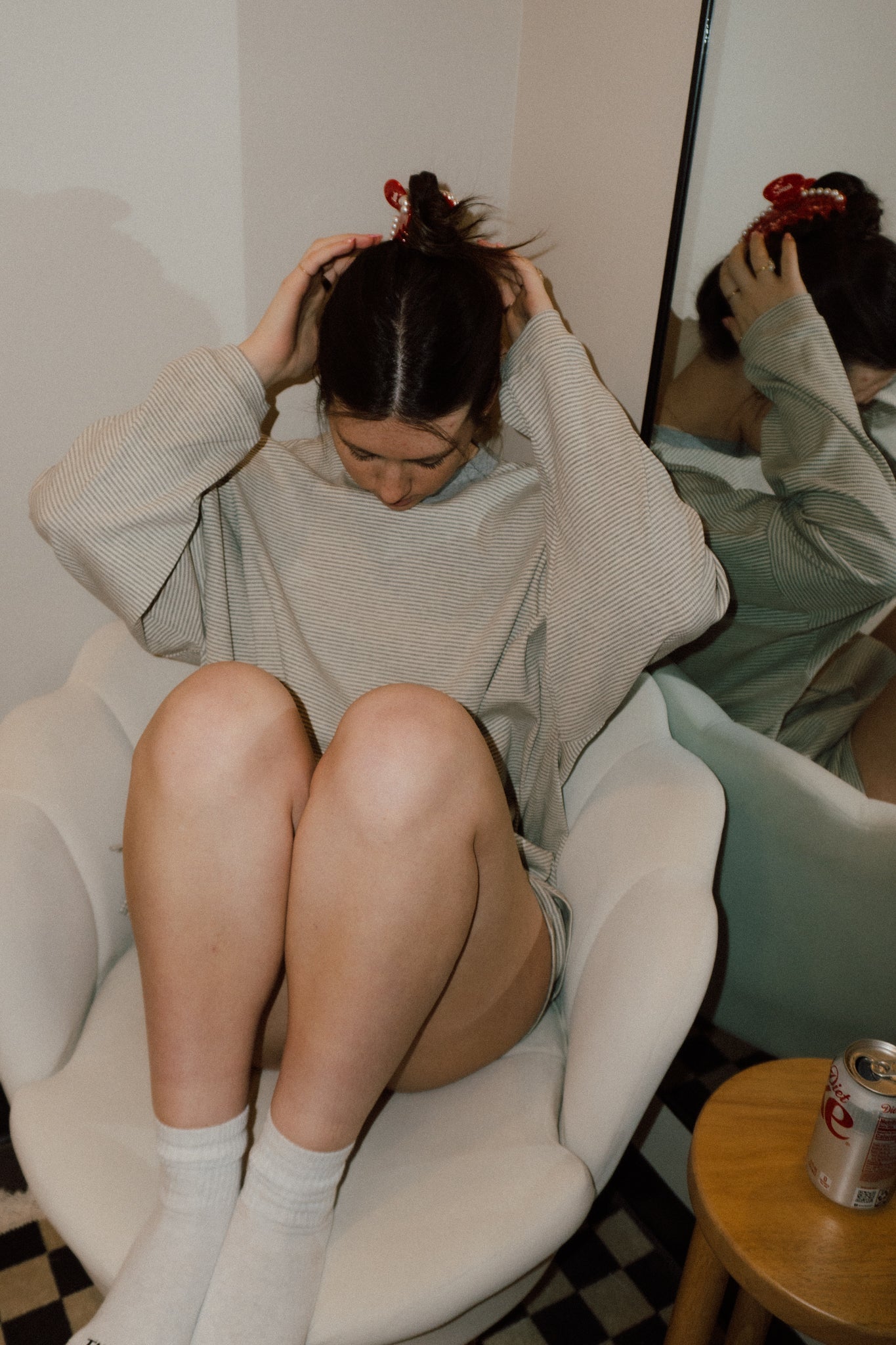 Cozied Up Crew | Grey + White