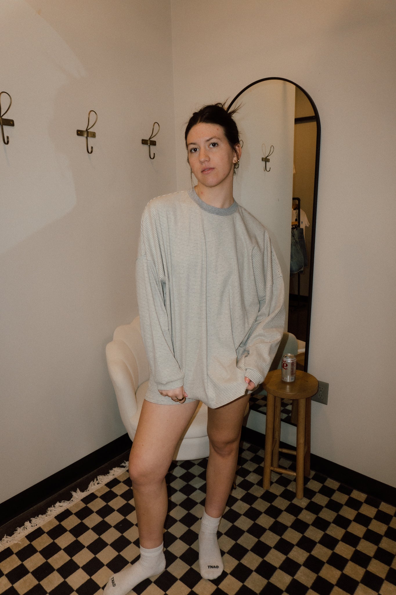 Cozied Up Crew | Grey + White