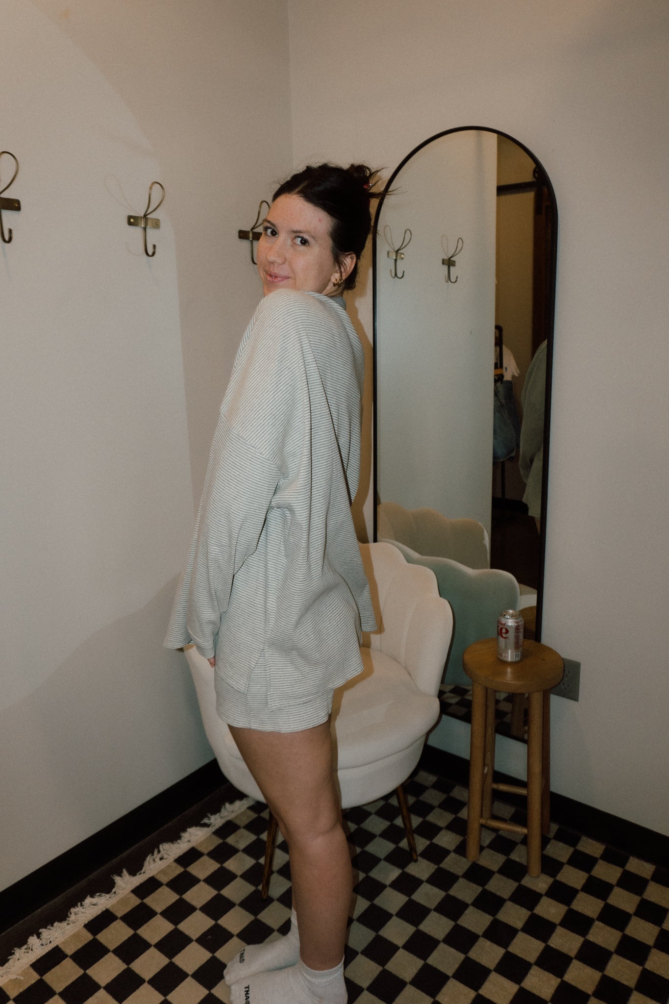 Cozied Up Crew | Grey + White