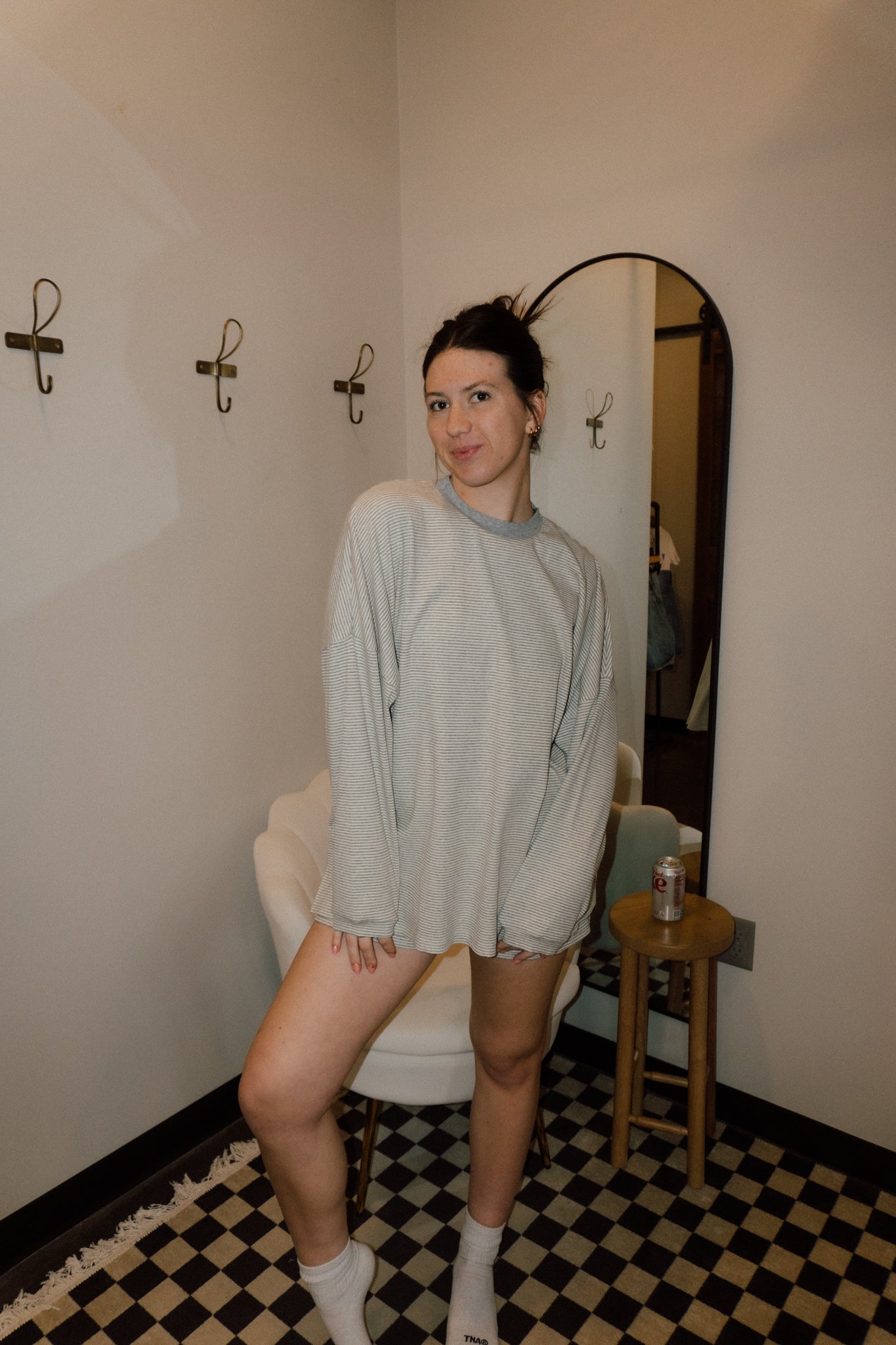 Cozied Up Crew | Grey + White