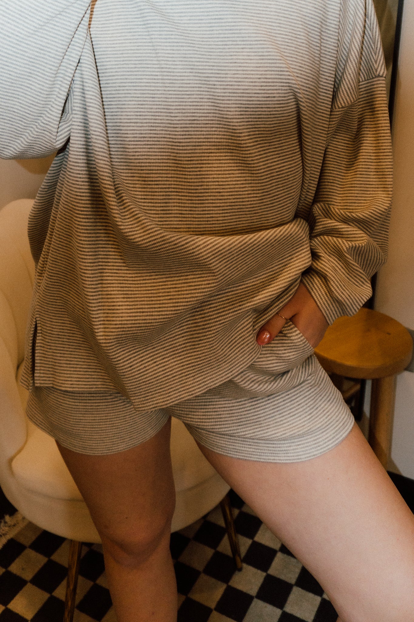 Cozied Up Crew | Grey + White