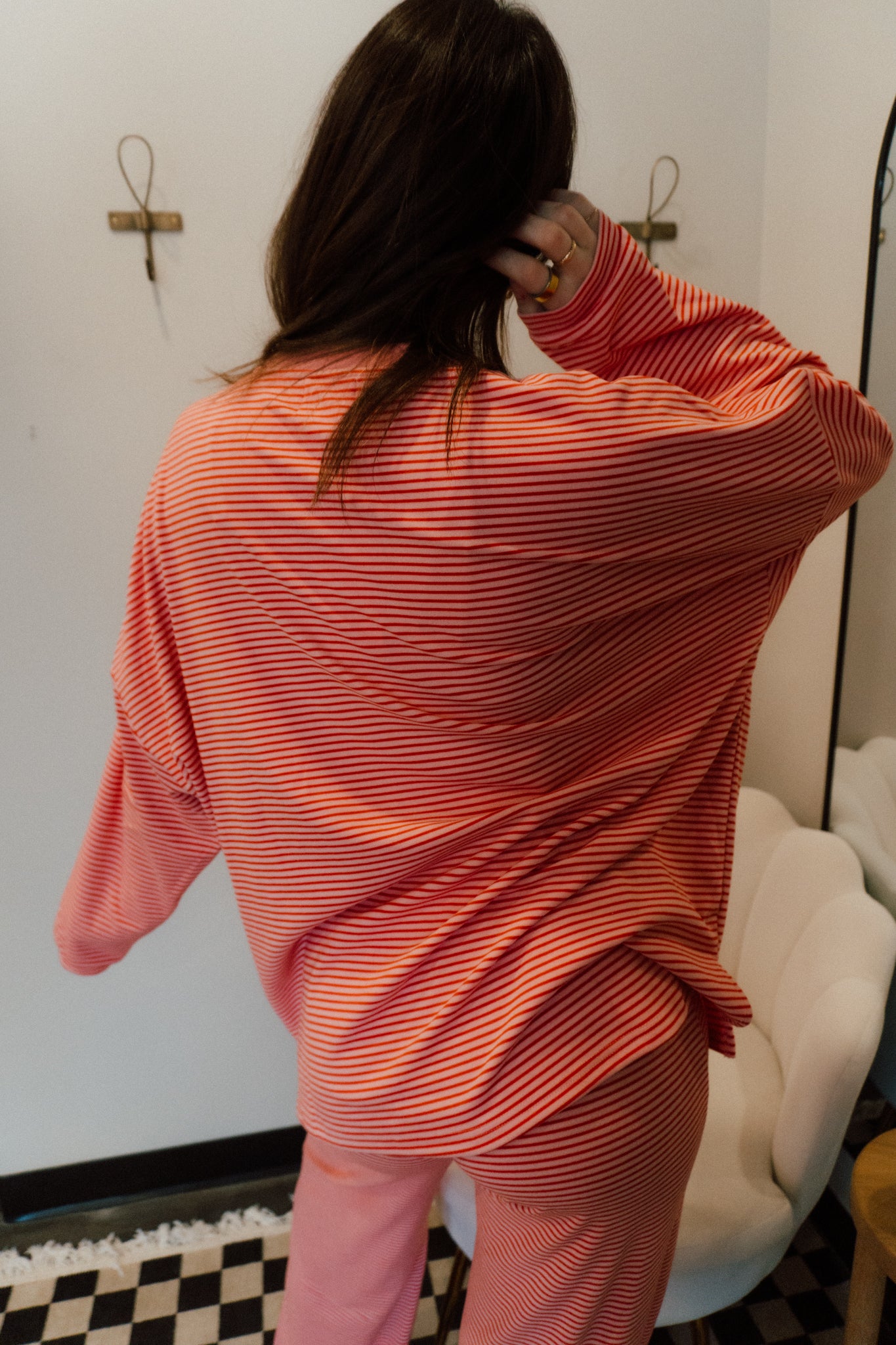 Brushed Up Crew | Pink + Red