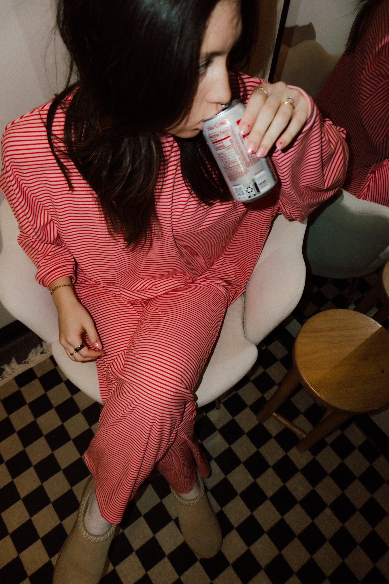 Brushed Up Pants | Pink + Red