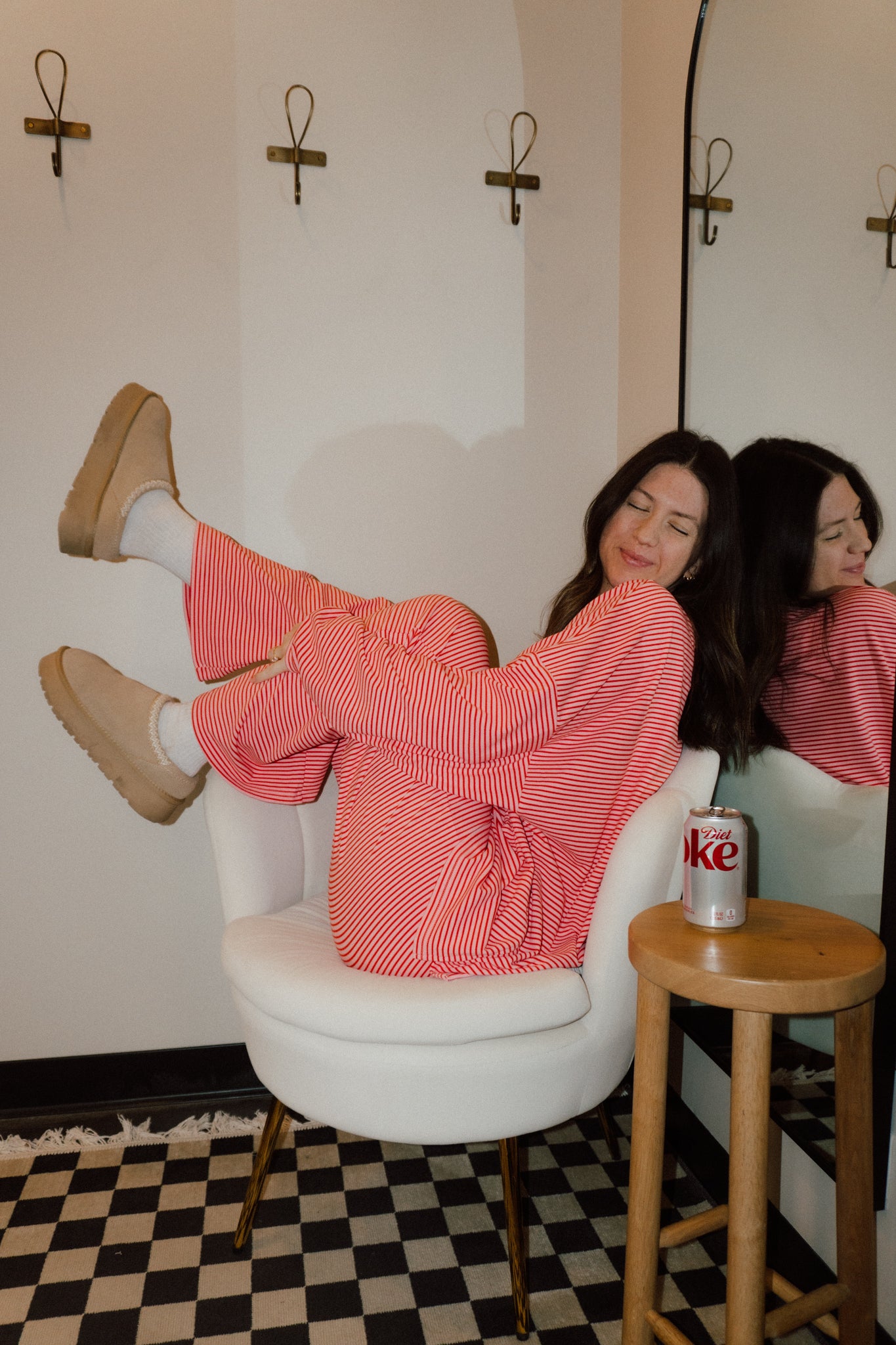 Brushed Up Pants | Pink + Red