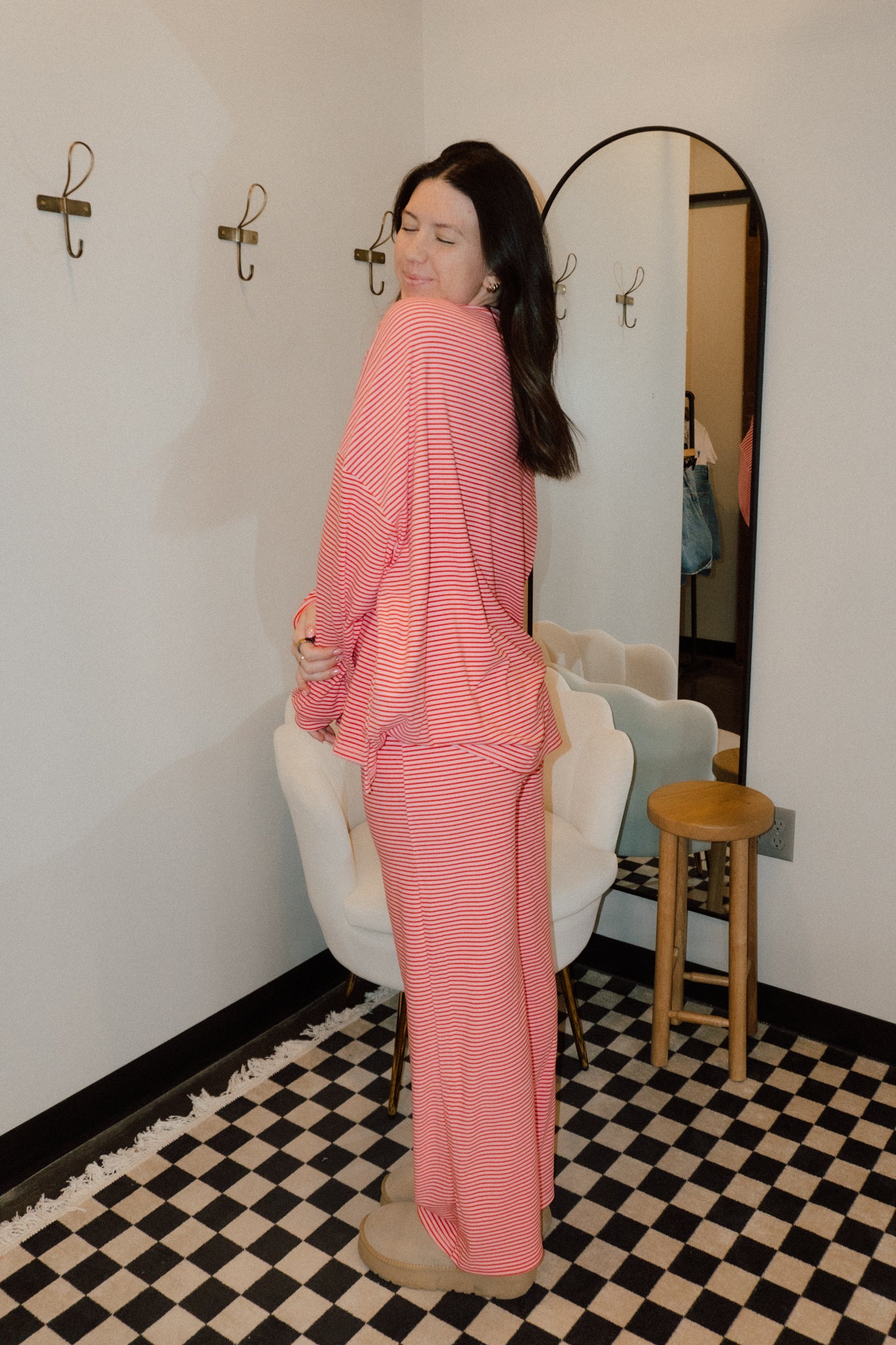 Brushed Up Pants | Pink + Red