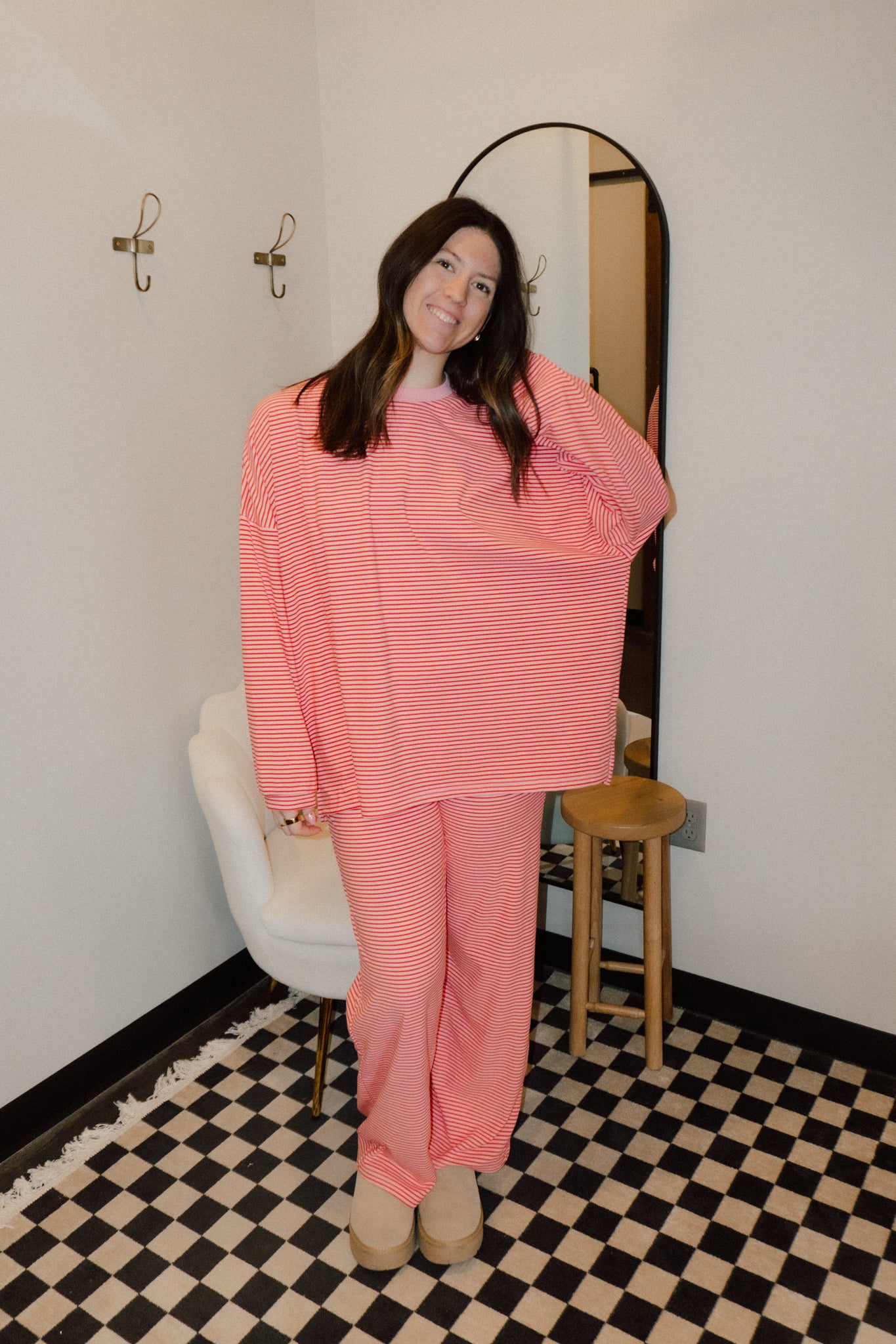 Brushed Up Pants | Pink + Red