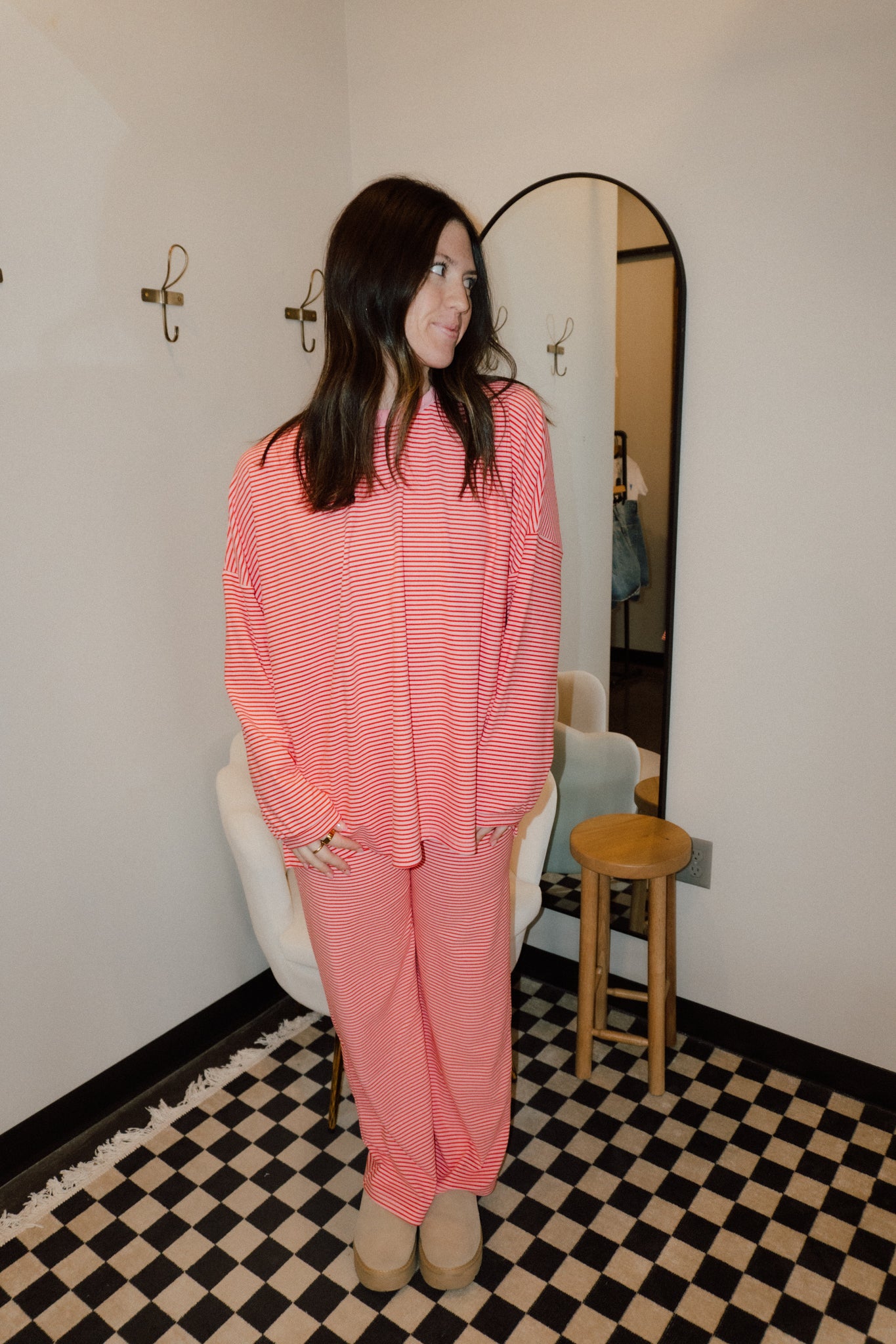 Brushed Up Pants | Pink + Red