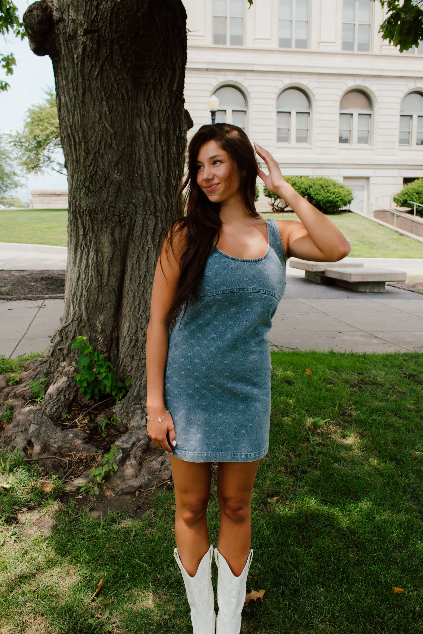 Denim Bow Dress