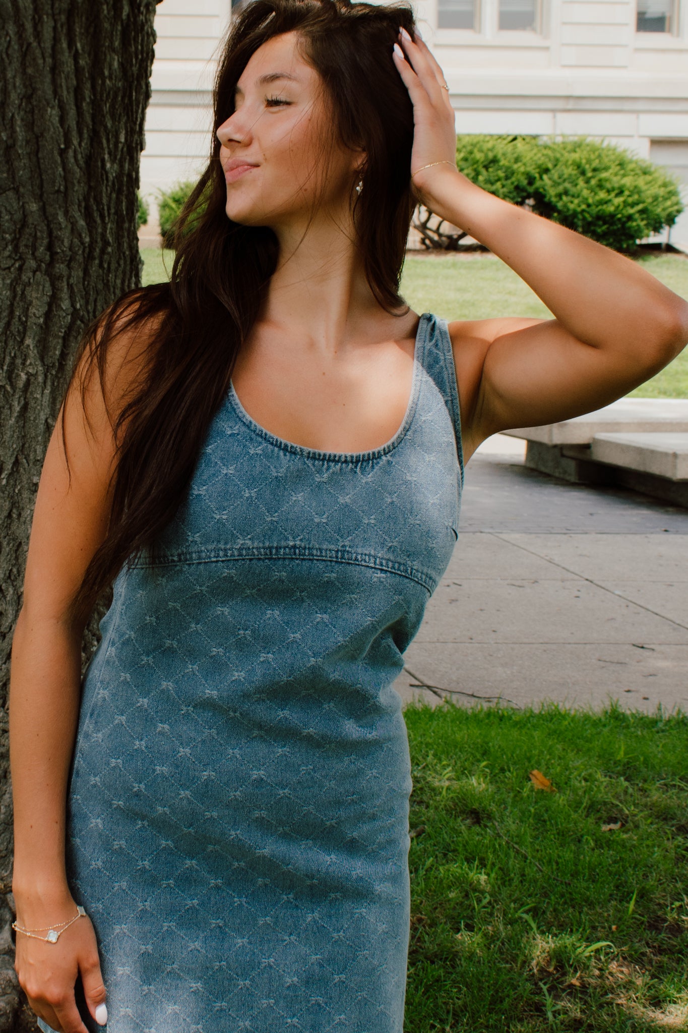 Denim Bow Dress