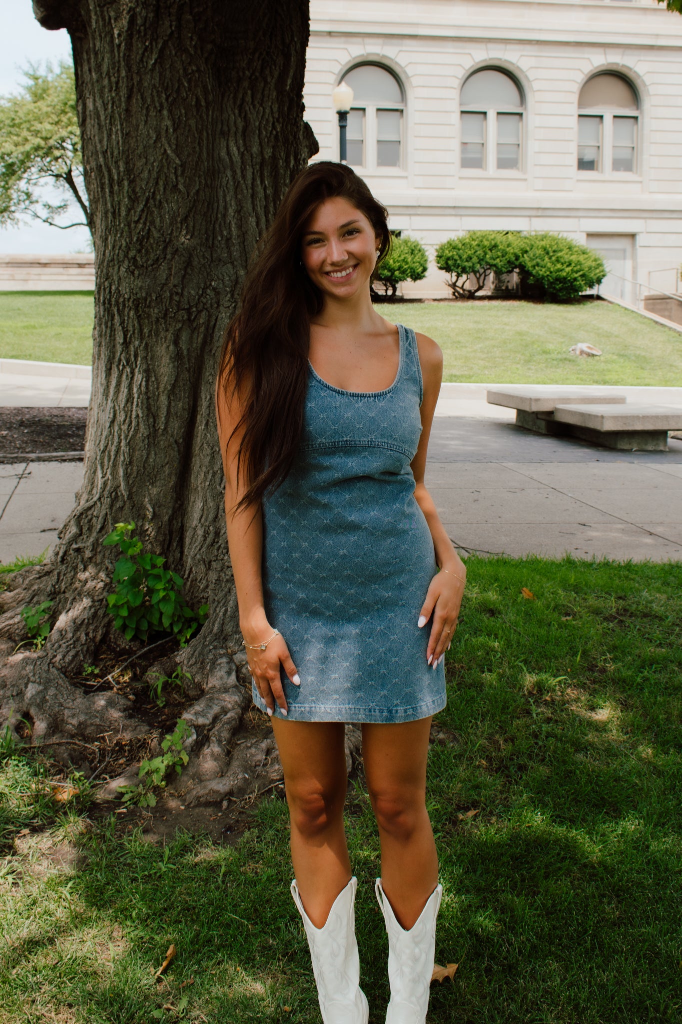 Denim Bow Dress