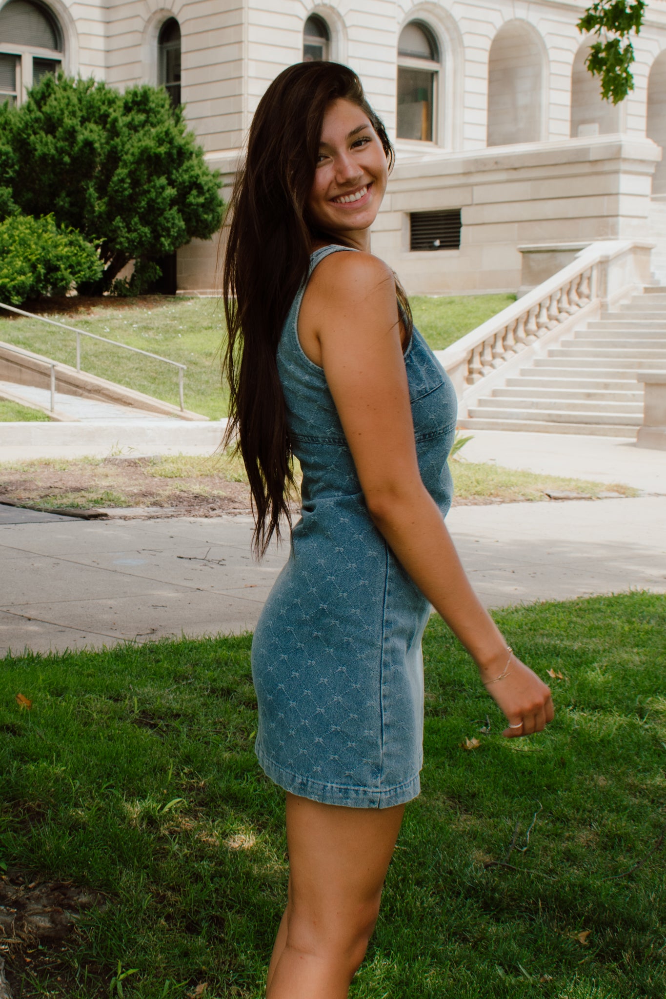 Denim Bow Dress