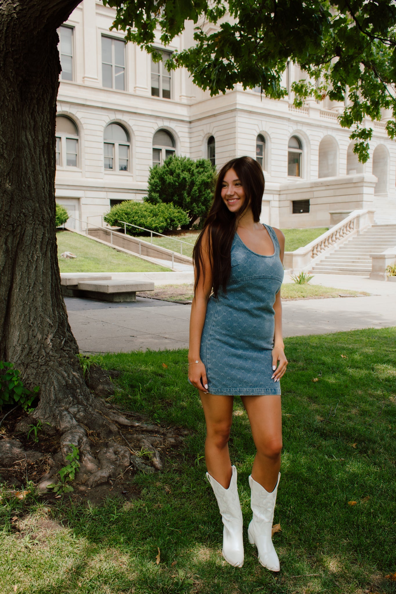 Denim Bow Dress