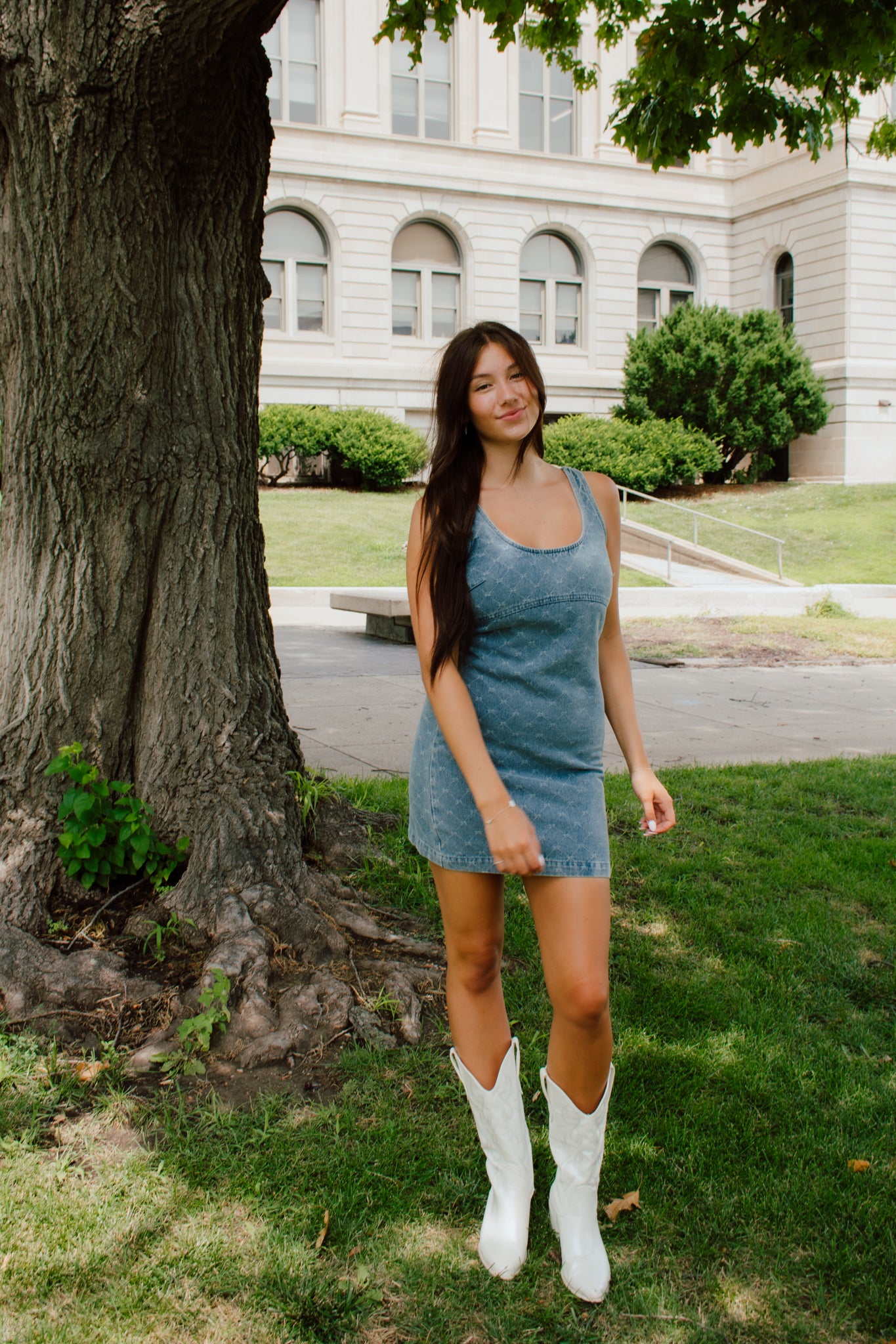 Denim Bow Dress