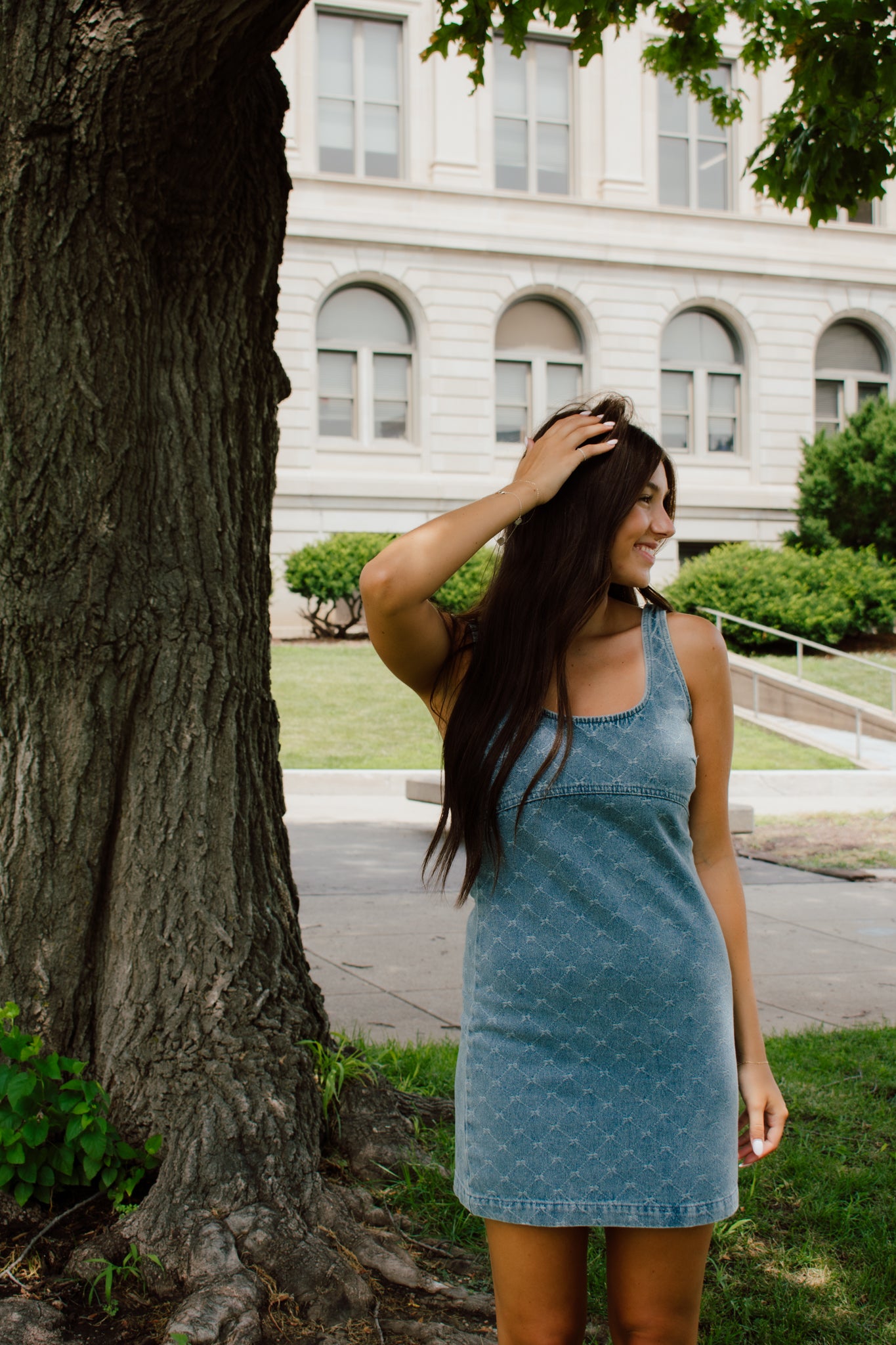 Denim Bow Dress