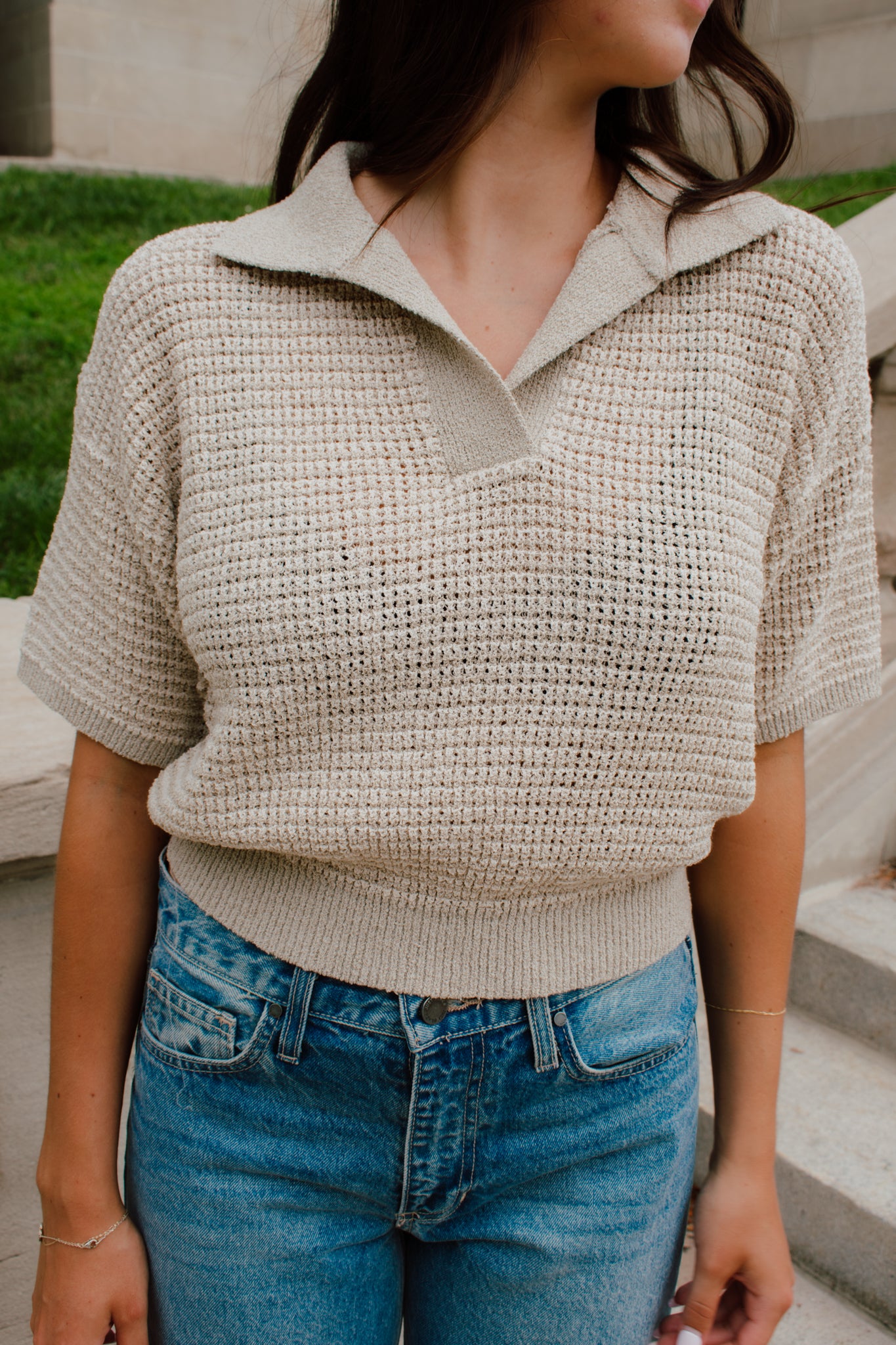 Blake Collared Knit Top