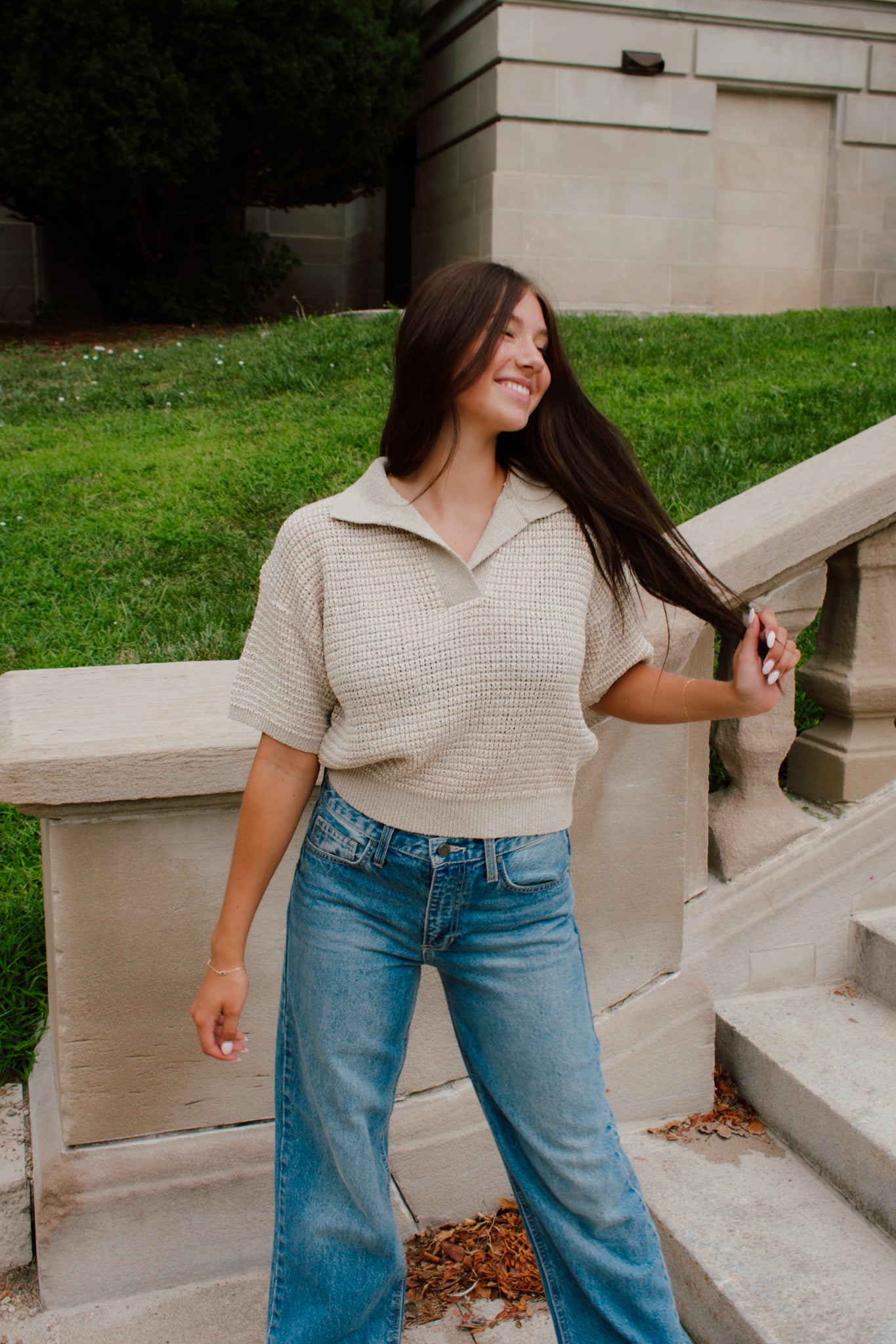 Blake Collared Knit Top