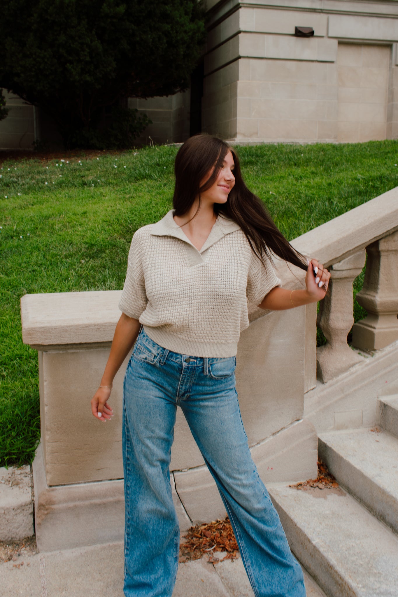 Blake Collared Knit Top
