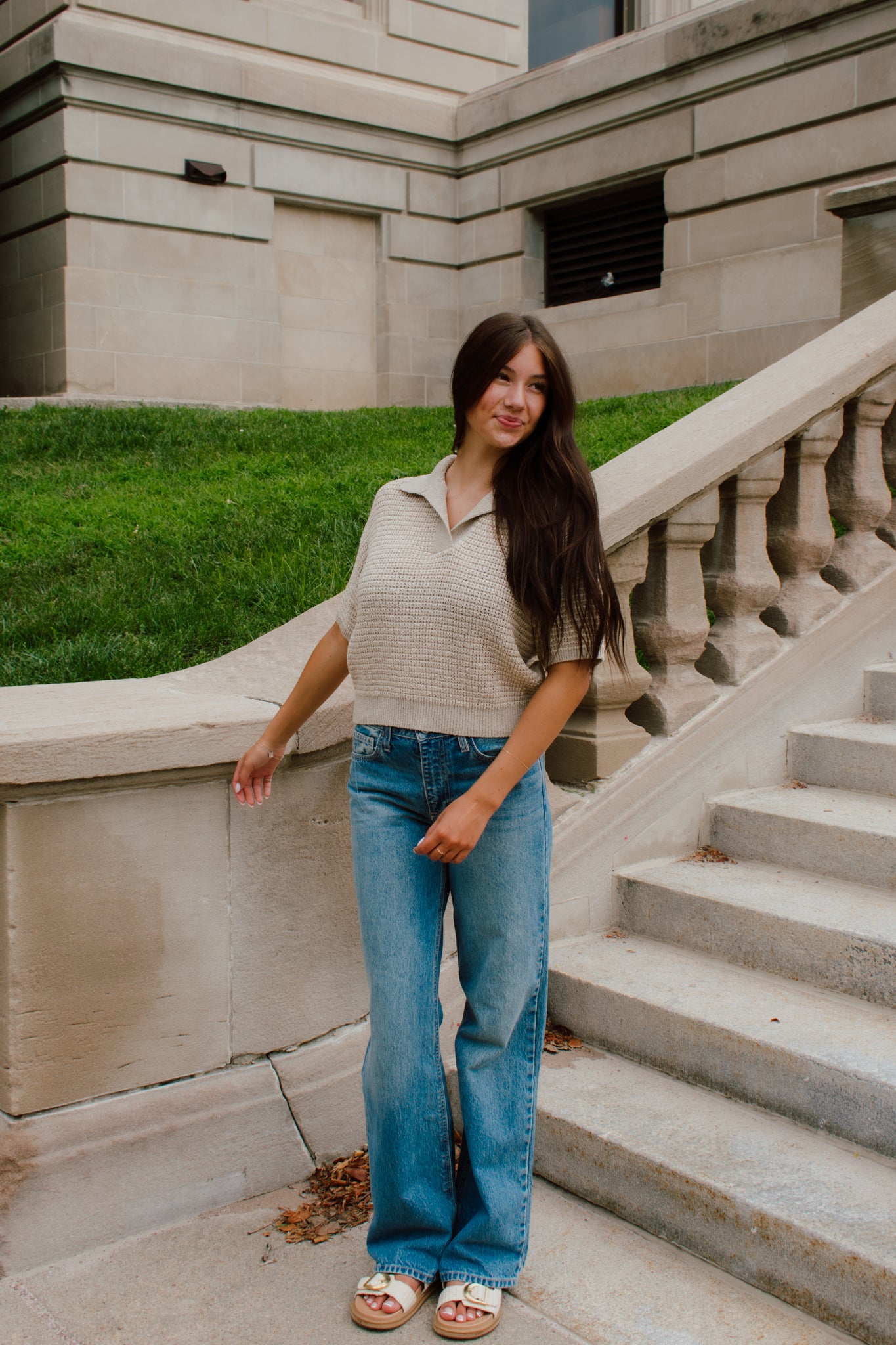 Blake Collared Knit Top