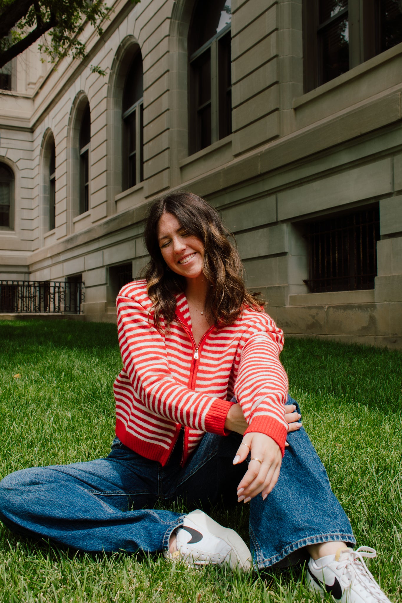 Live in Red Zip-up Sweater