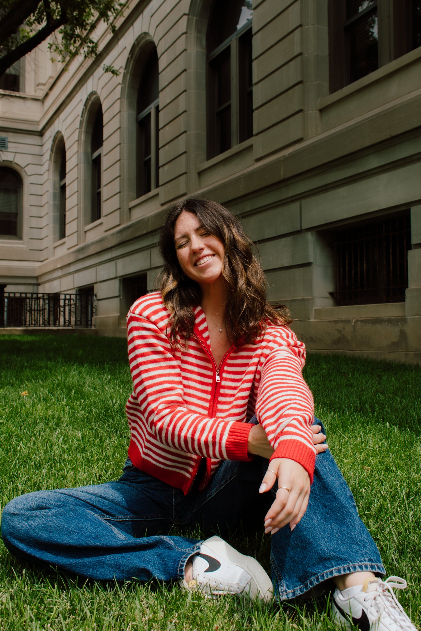 Live in Red Zip-up Sweater