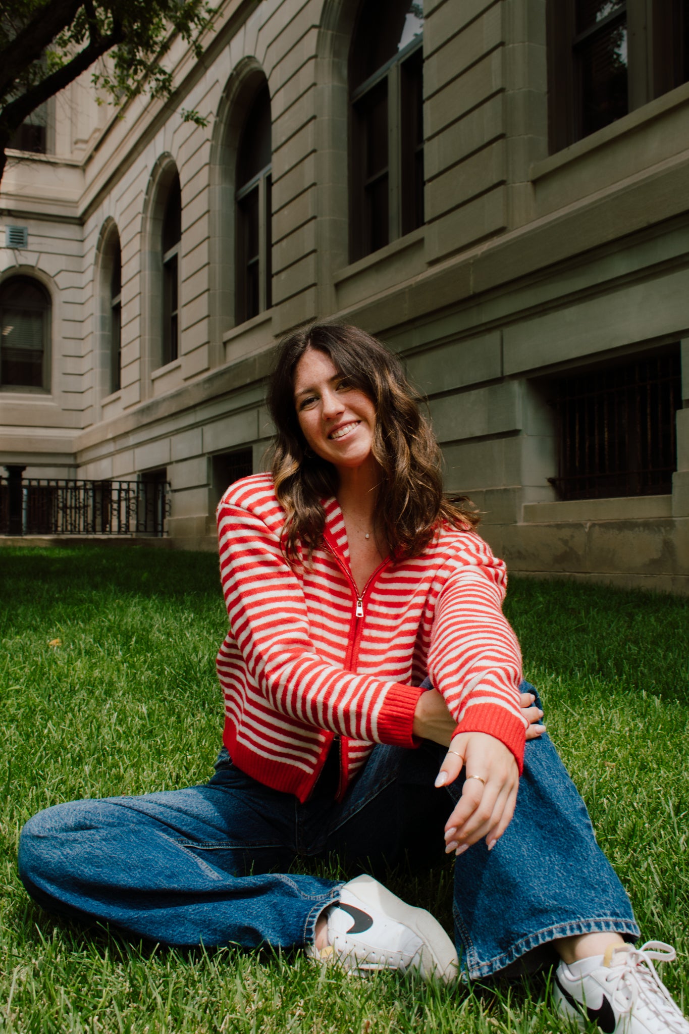 Live in Red Zip-up Sweater