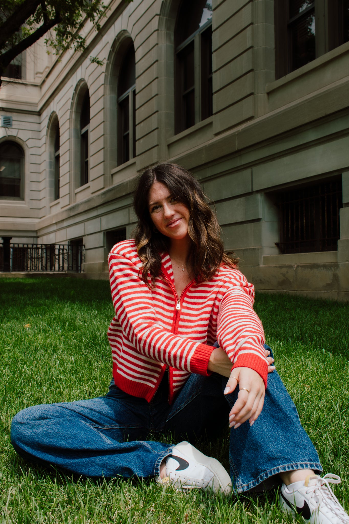 Live in Red Zip-up Sweater