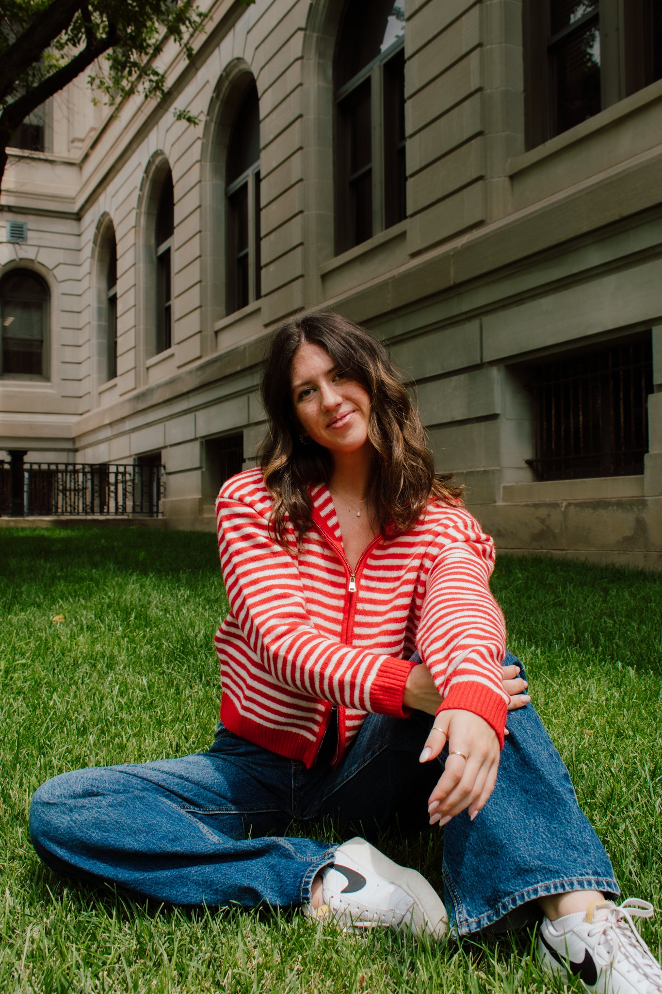 Live in Red Zip-up Sweater
