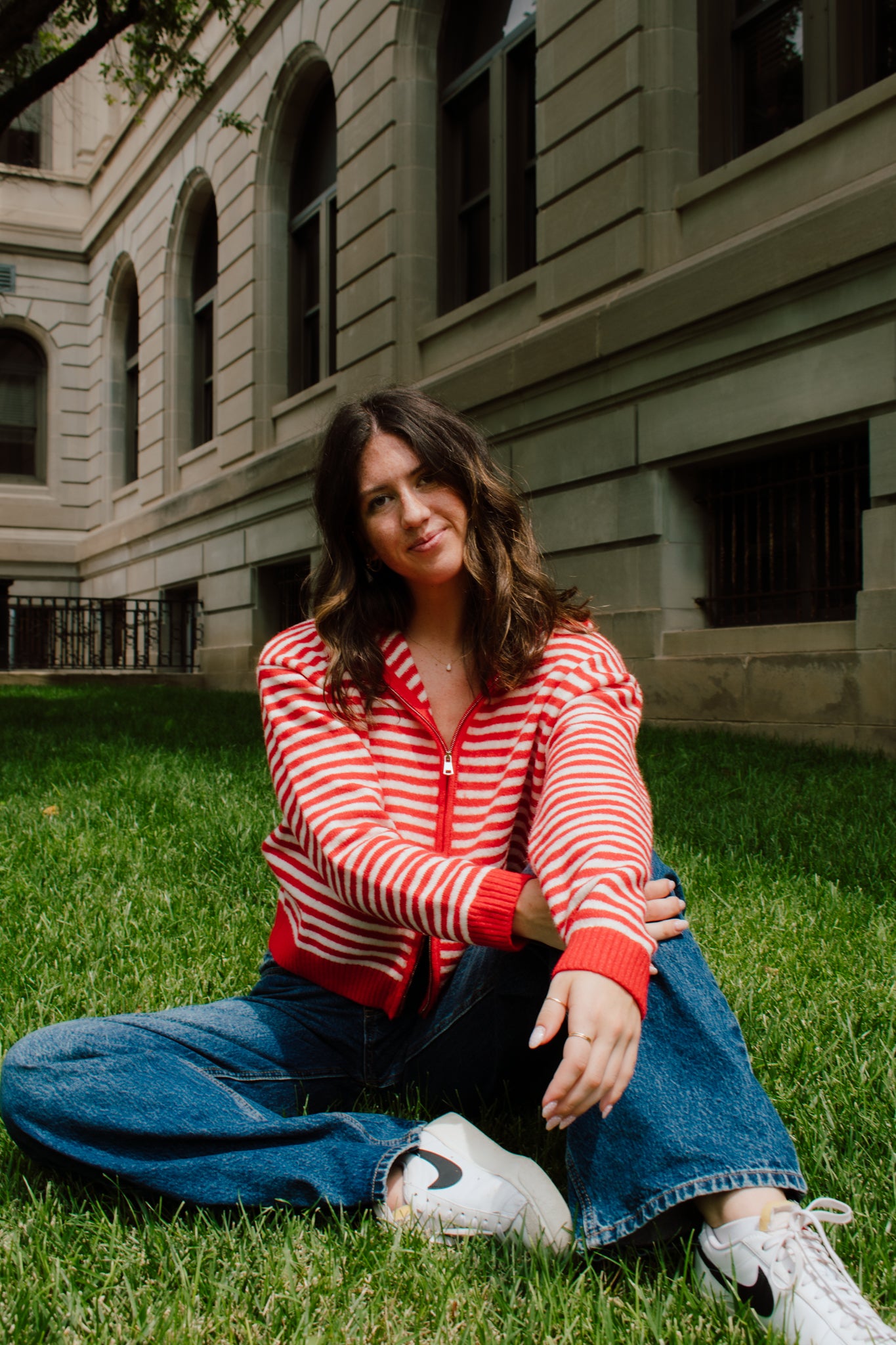 Live in Red Zip-up Sweater