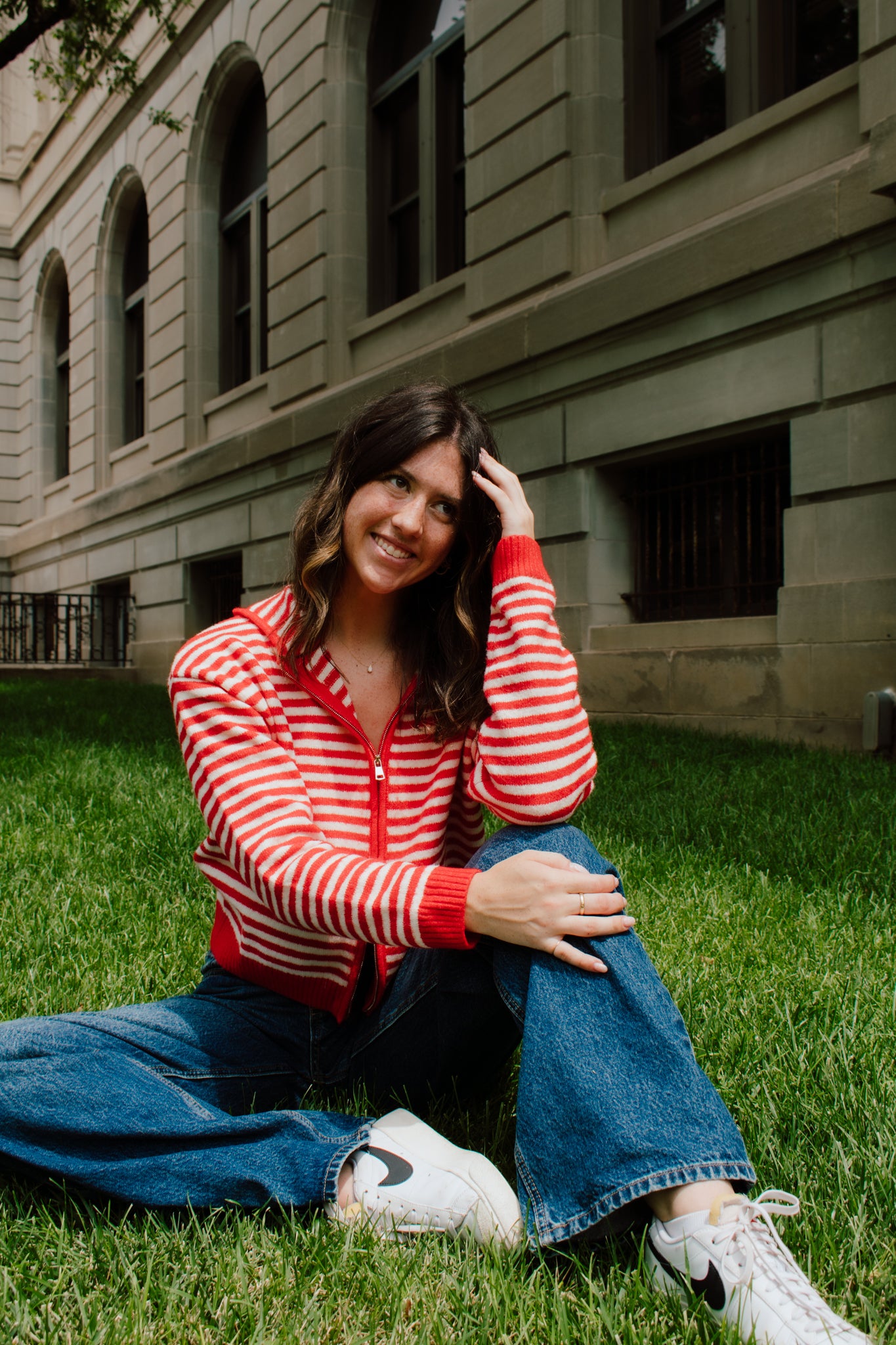 Live in Red Zip-up Sweater