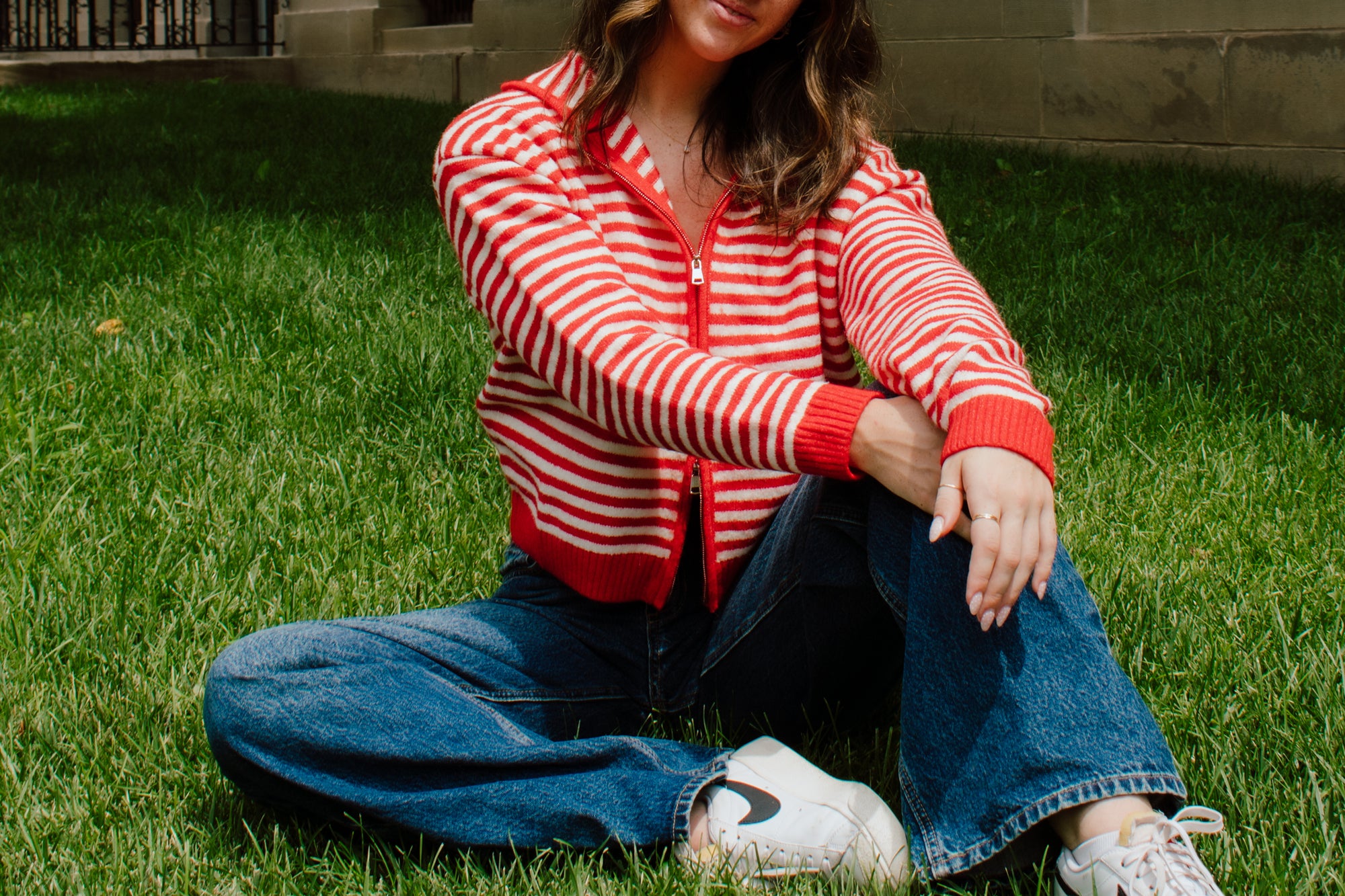 Live in Red Zip-up Sweater